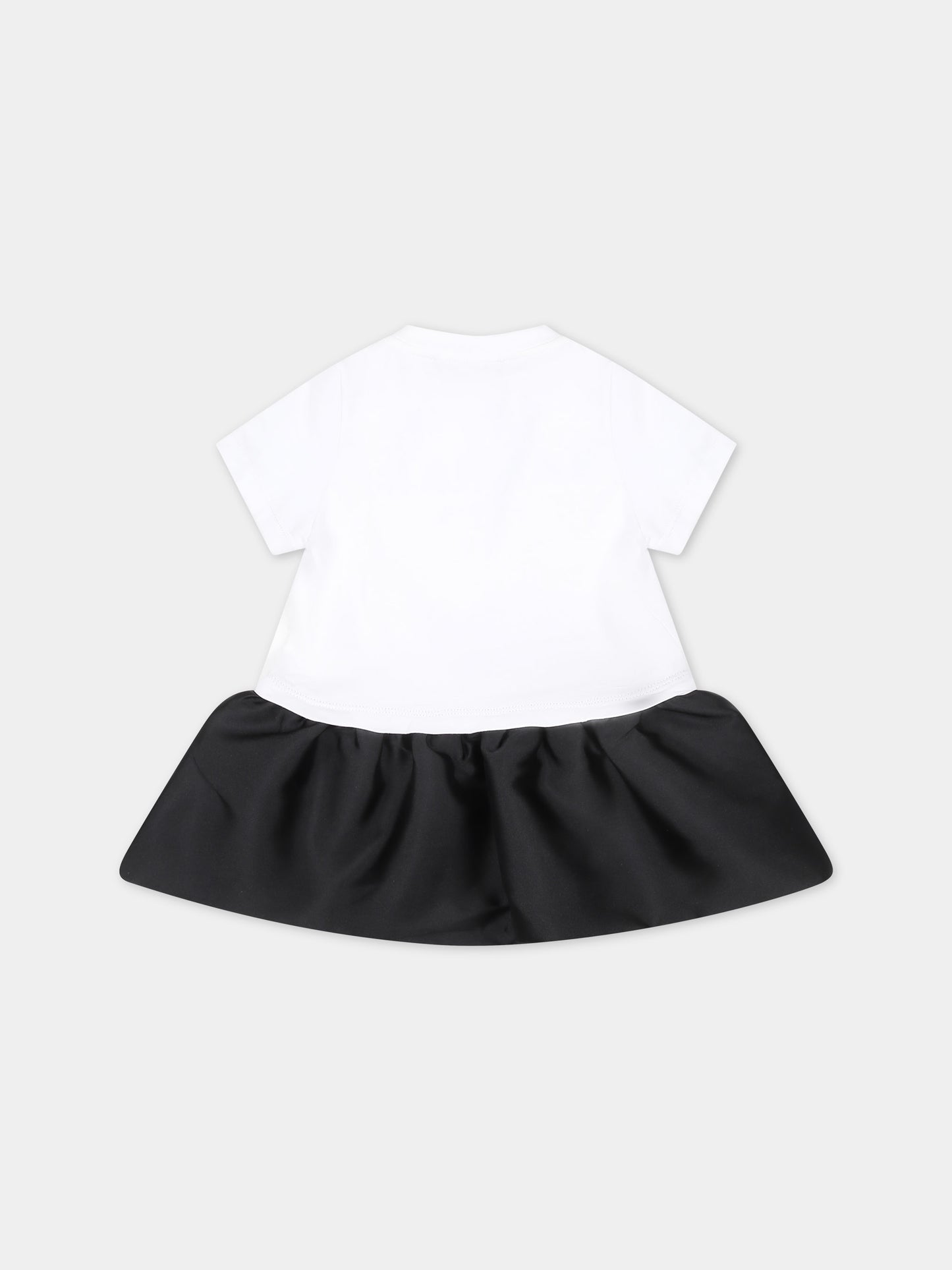 Vestito bianco per neonata con logo,Balmain Kids,6Q1831 J0006 100NE
