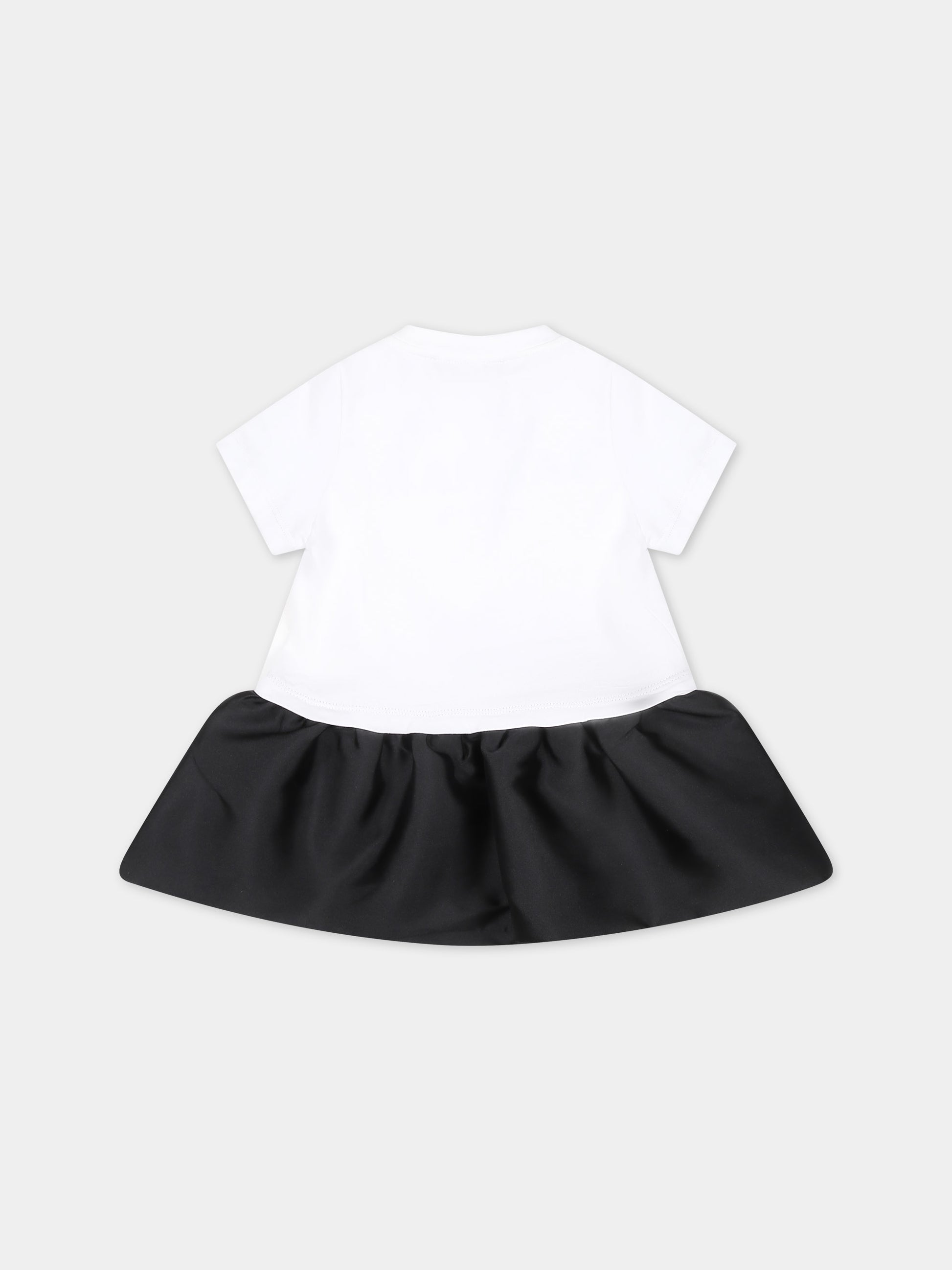 Vestito bianco per neonata con logo,Balmain Kids,6Q1831 J0006 100NE
