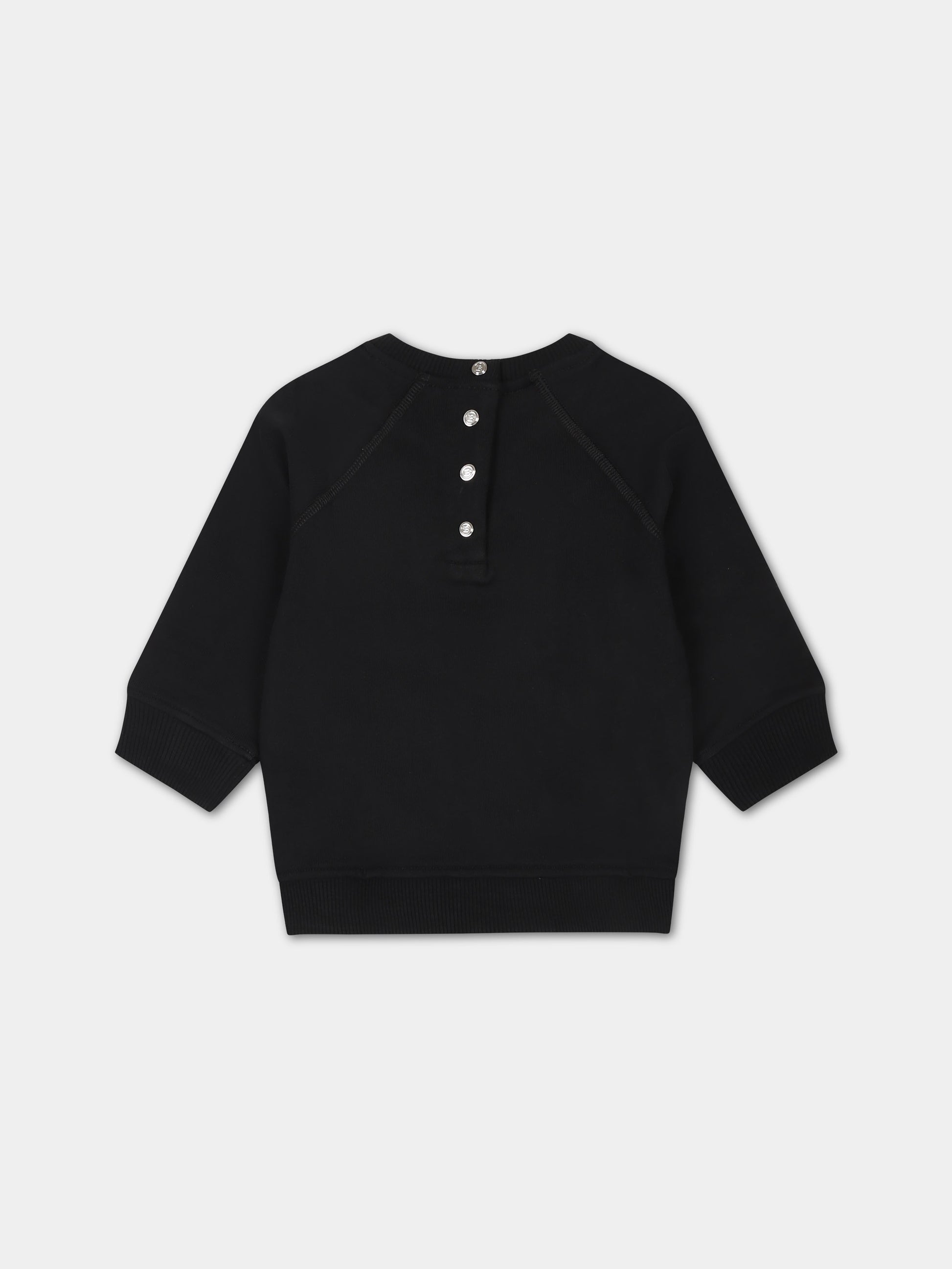 Felpa nera per neonati con logo,Balmain Kids,6Q4A20 Z0001 930AG