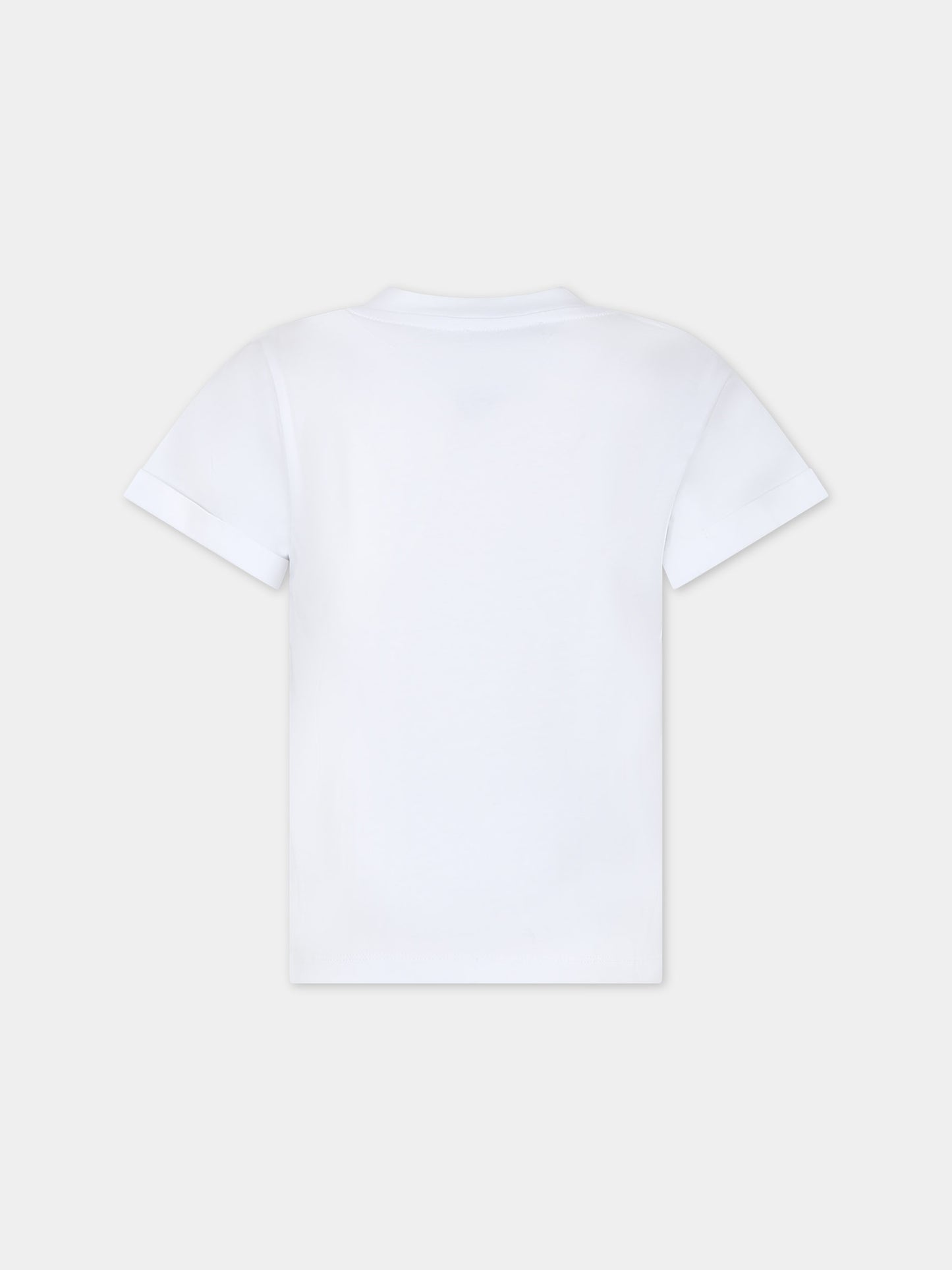 T-shirt bianca per bambini con logo,Balmain Kids,6Q8041 Z0082 100NE