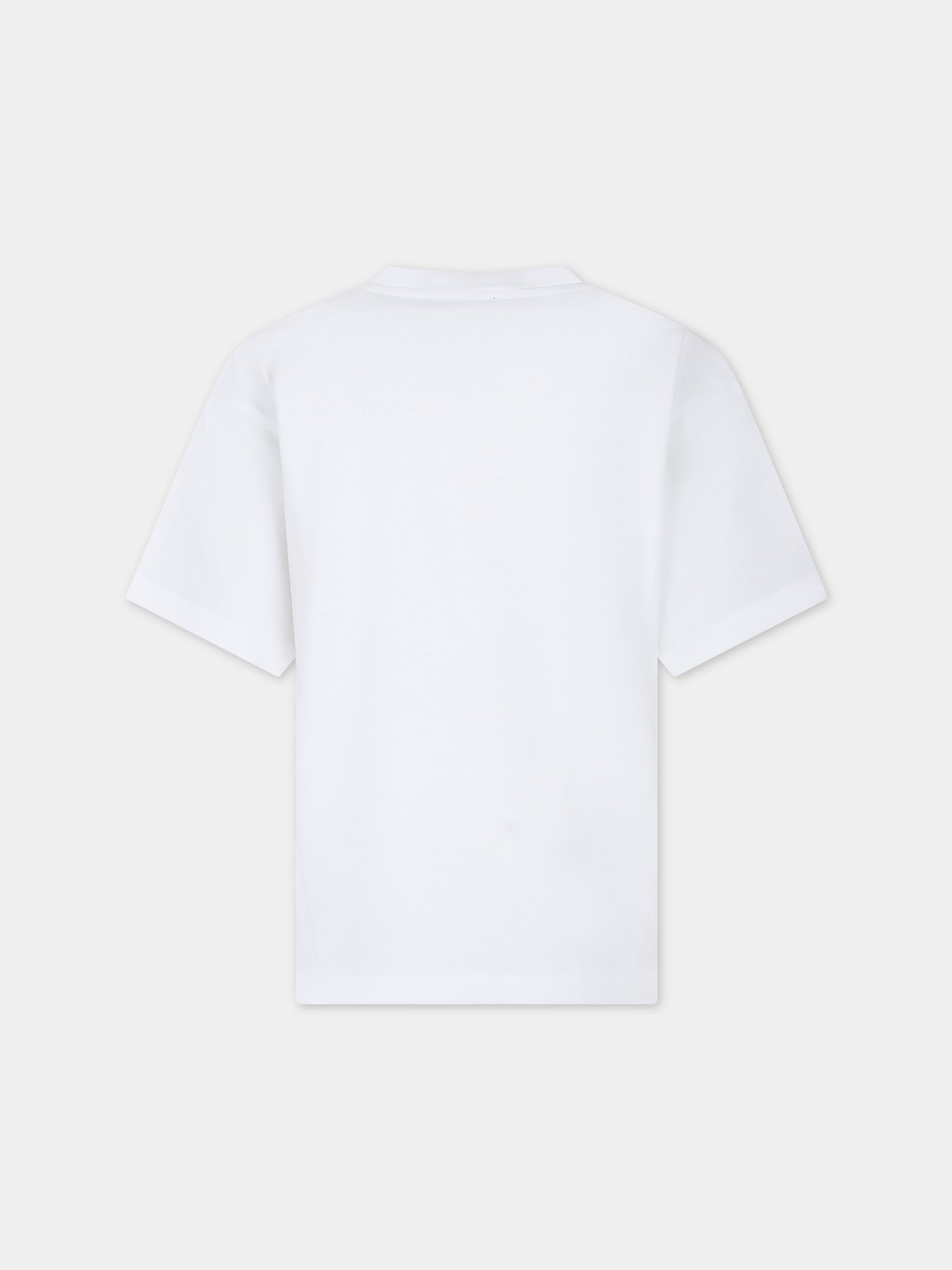 T-shirt bianca per bambini con logo,Balmain Kids,BT8S21 Z1751 100NE