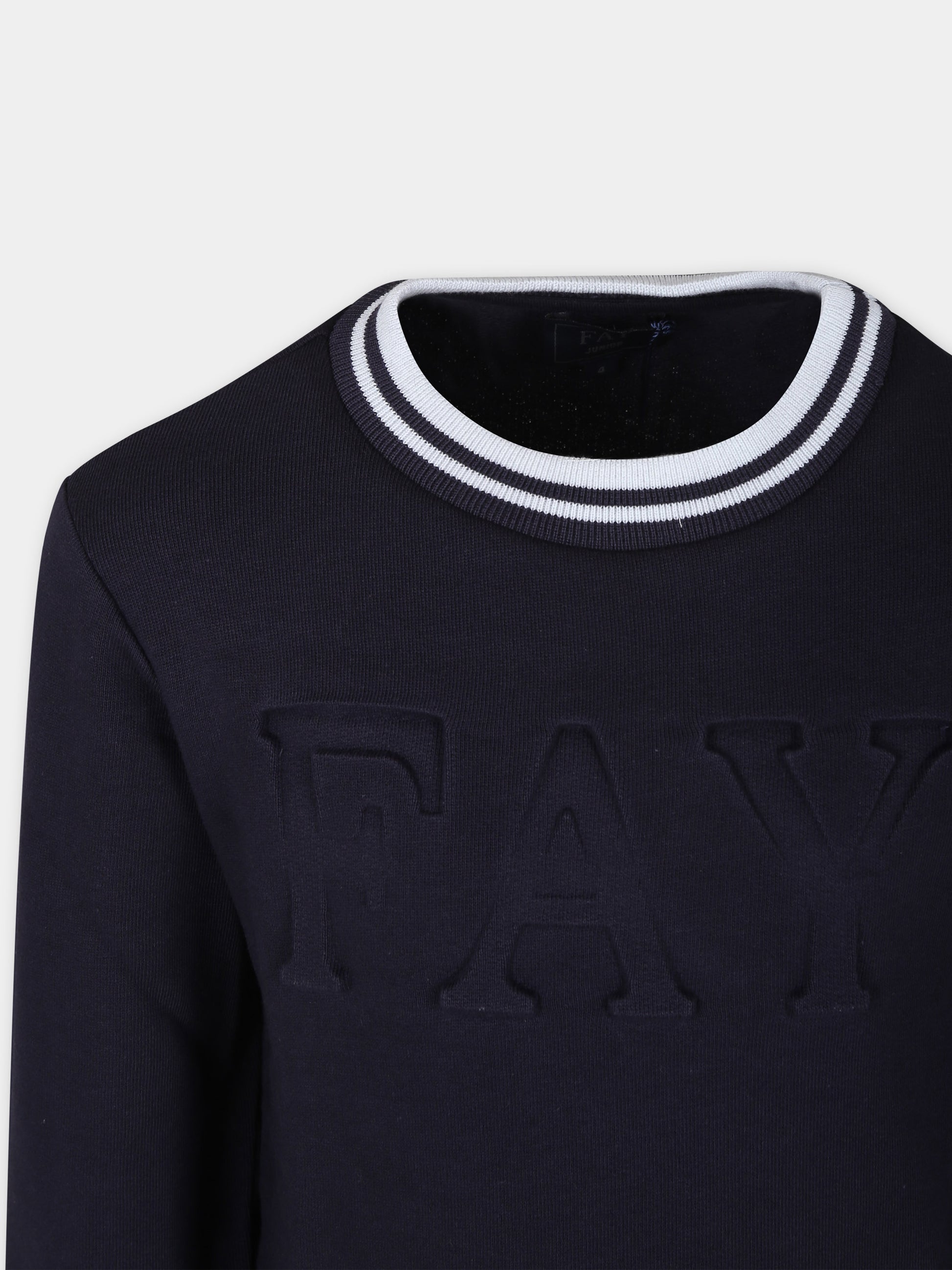 Felpa blu per bambino con logo,Fay Kids,5Q4200 Z0128 621
