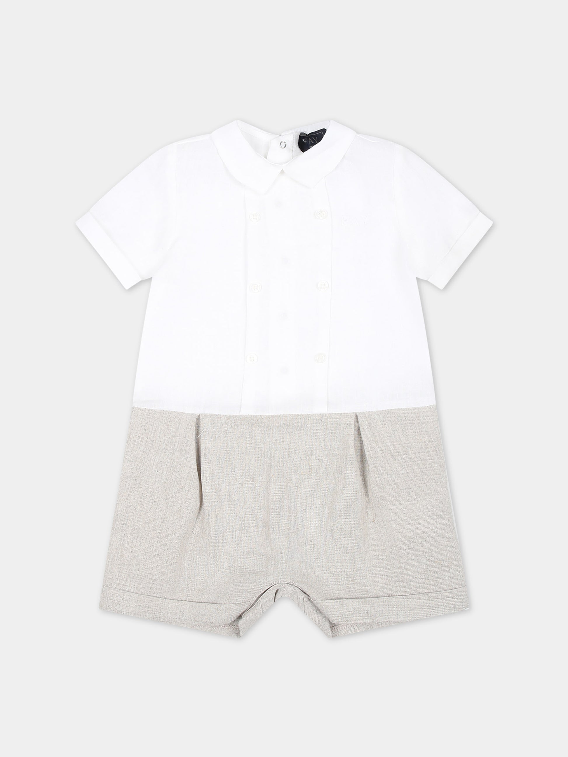 Pagliaccetto bianco per neonato con logo,Fay Kids,5Q6369 I0045 100BG