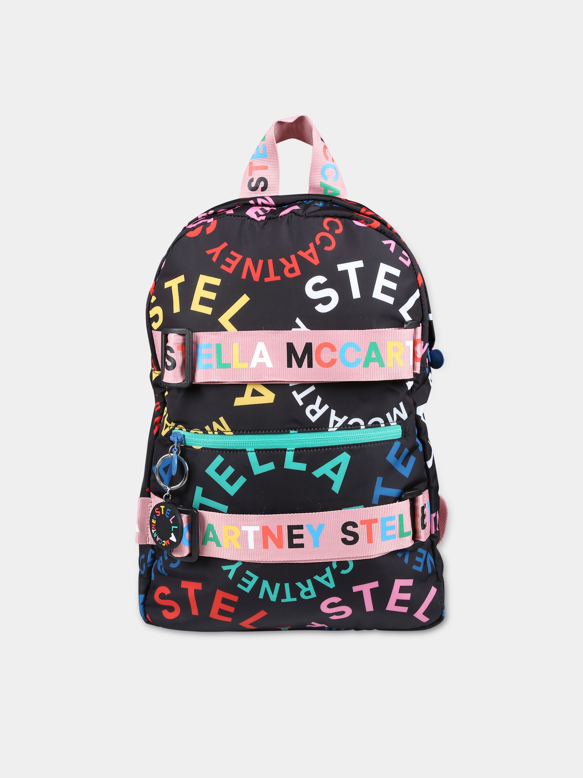 Zaino nero epr bambina con logo all-over,Stella Mccartney Kids,TT0C18 Z1274 930MC
