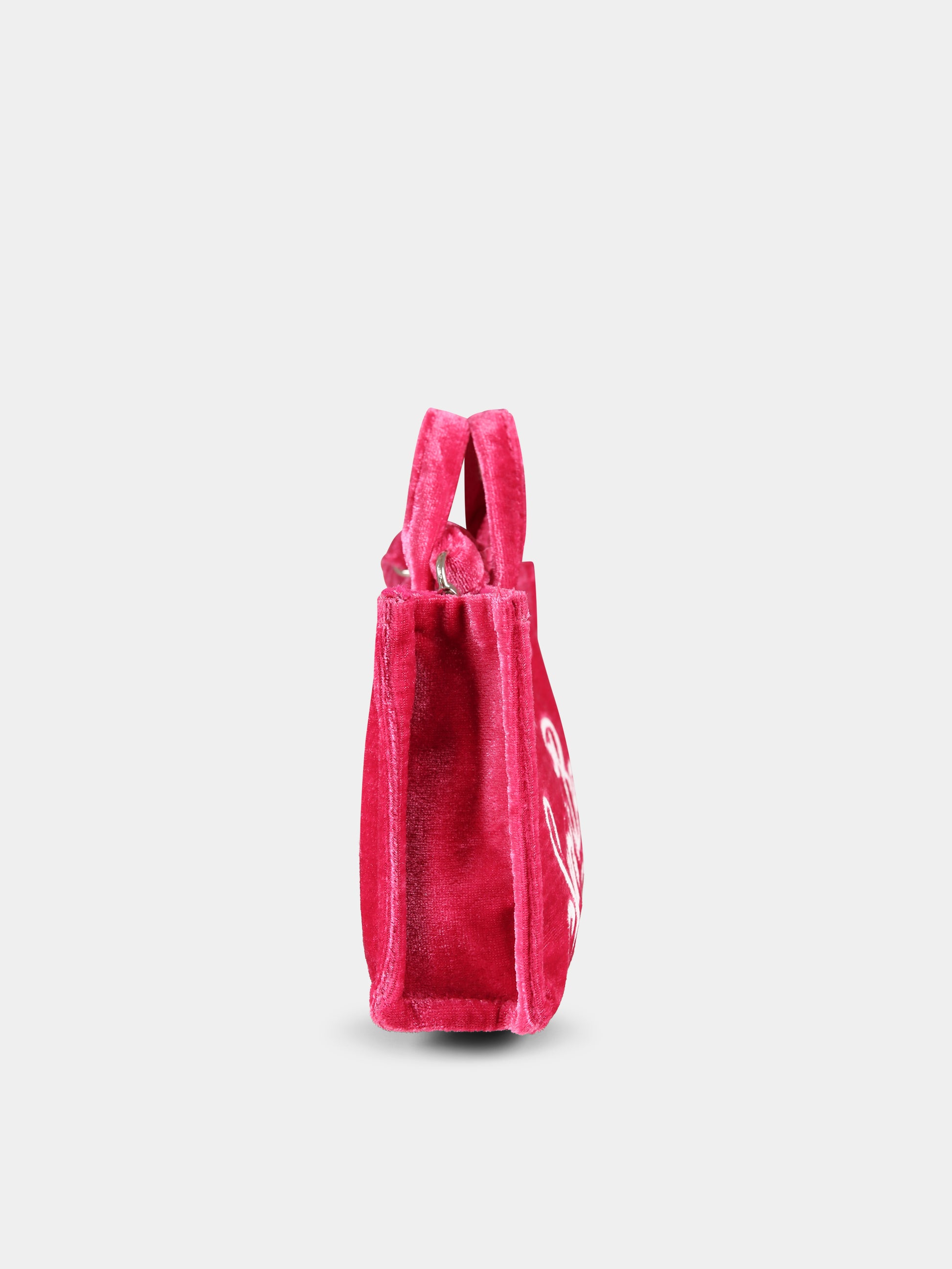 Borsa porta cellulare fucsia per bambina con logo,Mc2 Saint Barth,PHONE001 - 01341G