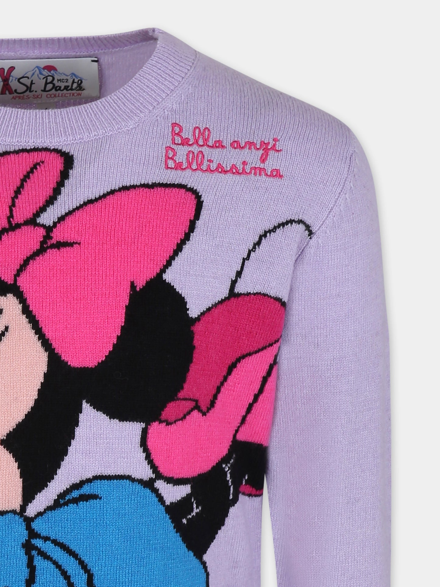 Maglione lilla per bambina con Minnie,Mc2 Saint Barth,PRC0001 - 01774G
