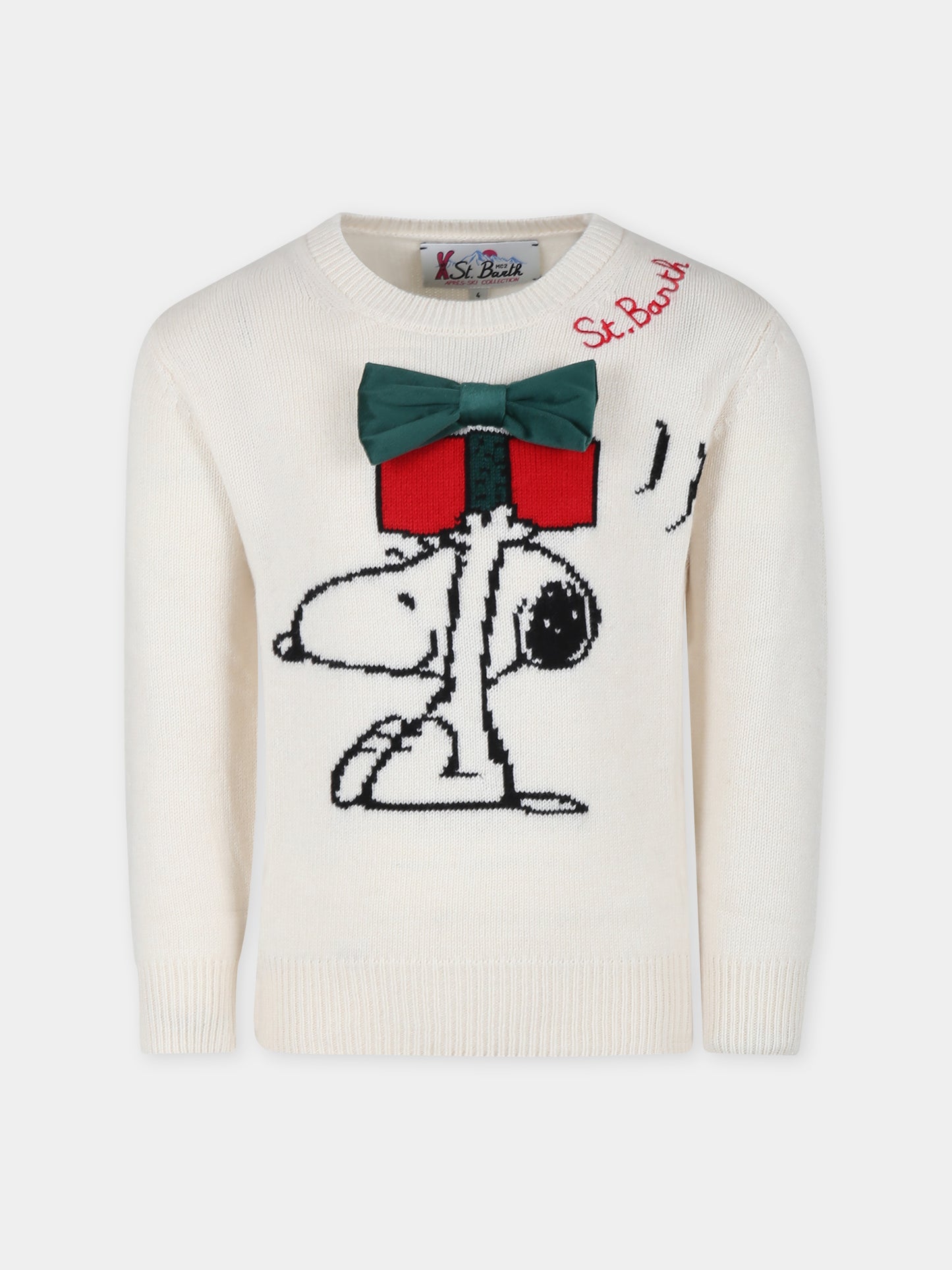 Maglione avorio per bambina con Snoopy,Mc2 Saint Barth,PRC0001 - 02058G