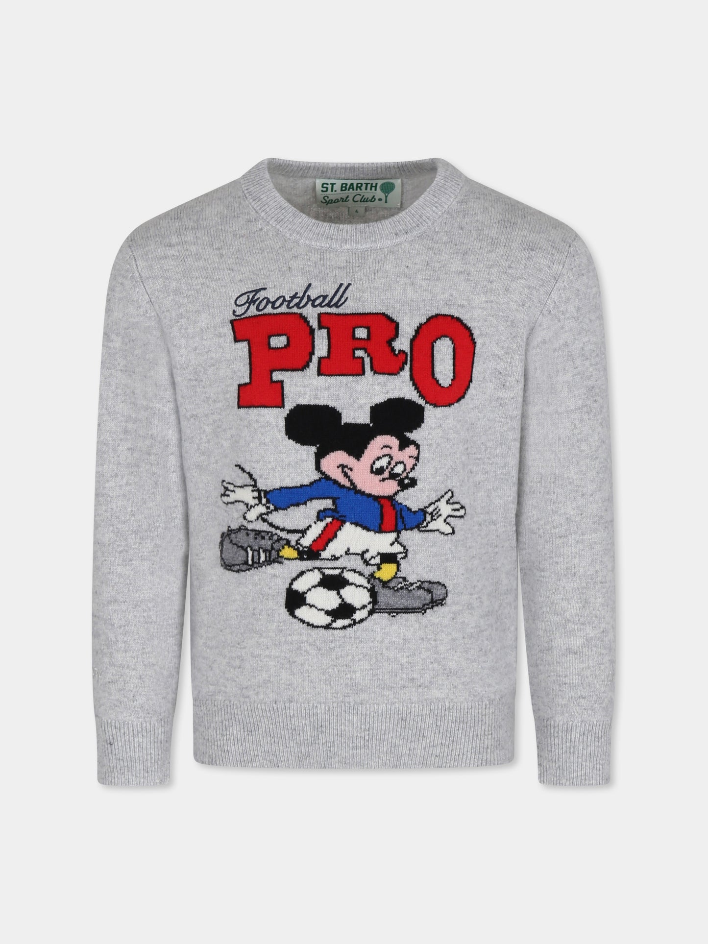 Maglione grigio per bambino con Topolino,Mc2 Saint Barth,DOU0001 - 01227G