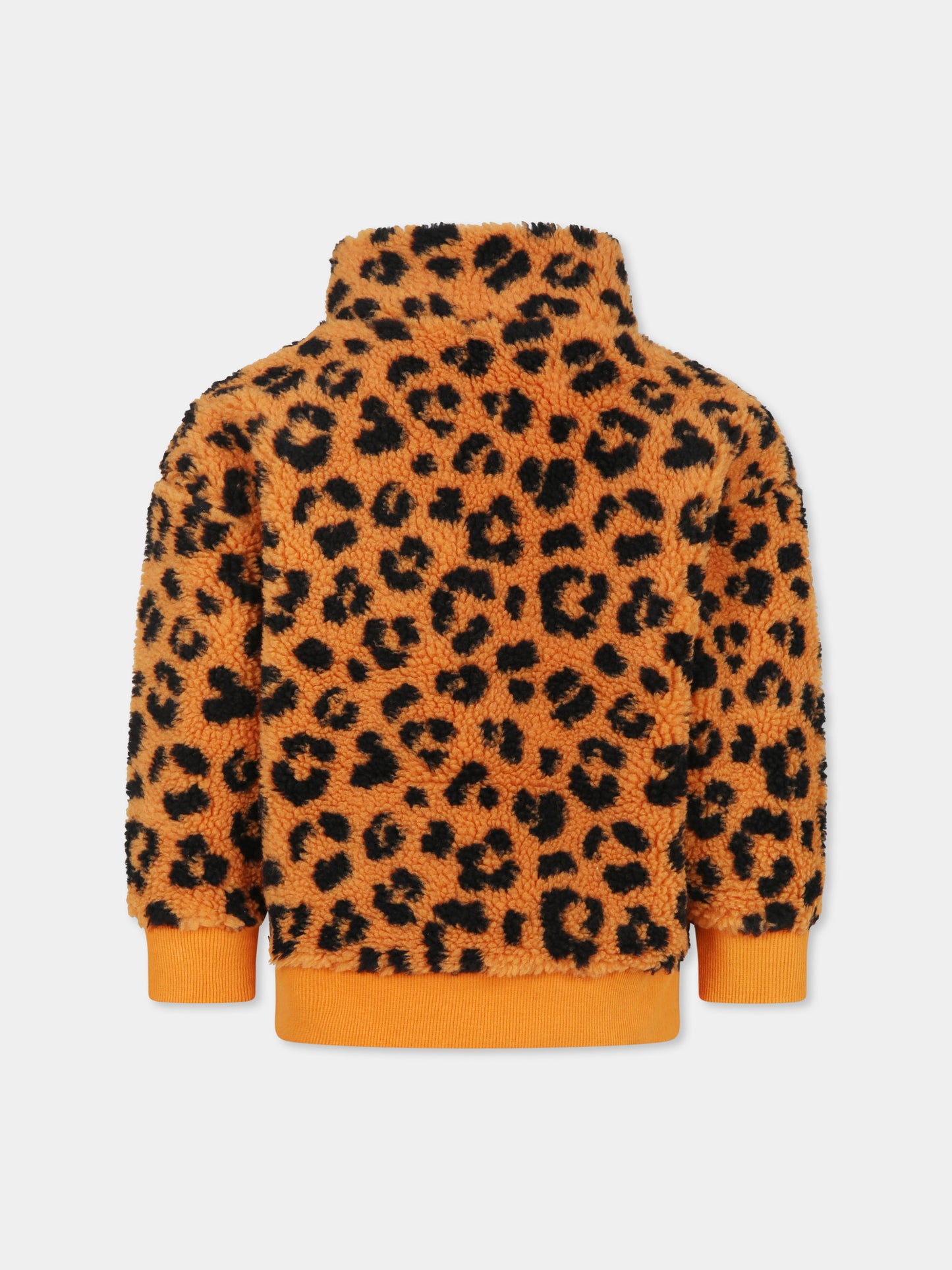 Felpa arancione per bambina con stampa maculata,Kenzo Kids,K60553 372