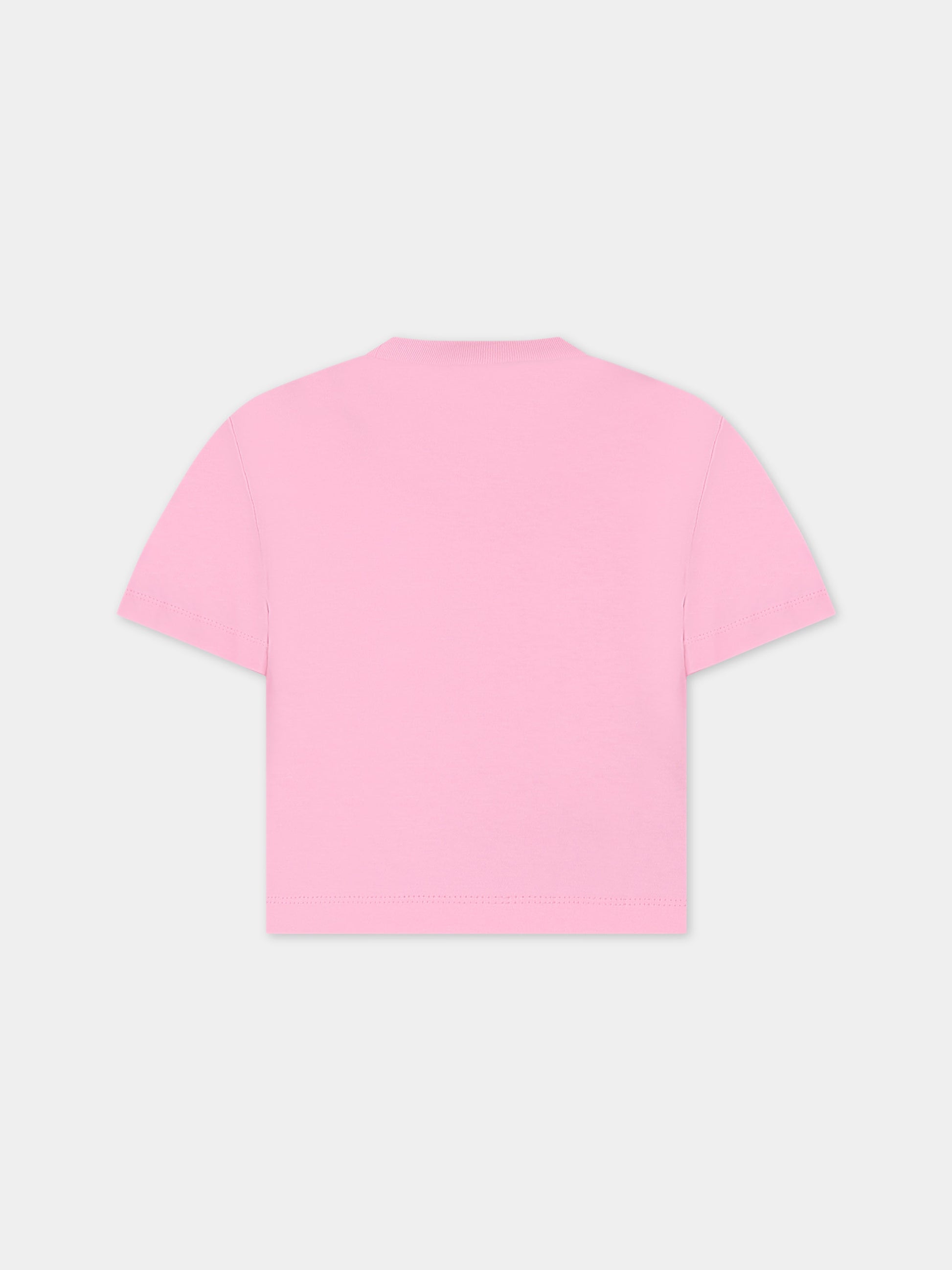 T-shirt crop rosa per bambina con logo,Marni Kids,M01027 M00NE 0M340