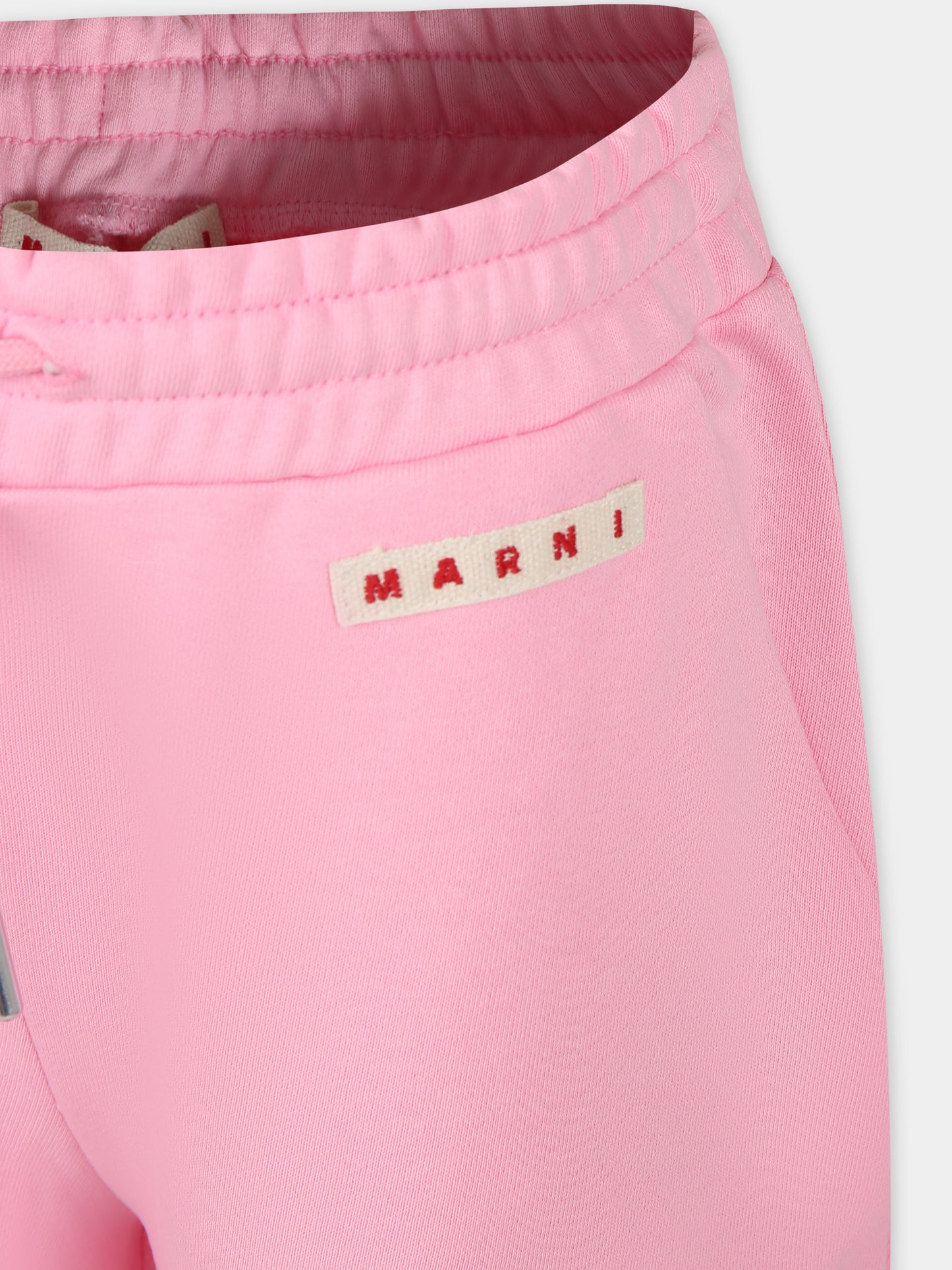 Pantaloni rosa per bambina con logo,Marni Kids,M01099 M00SF MP145F 0M340