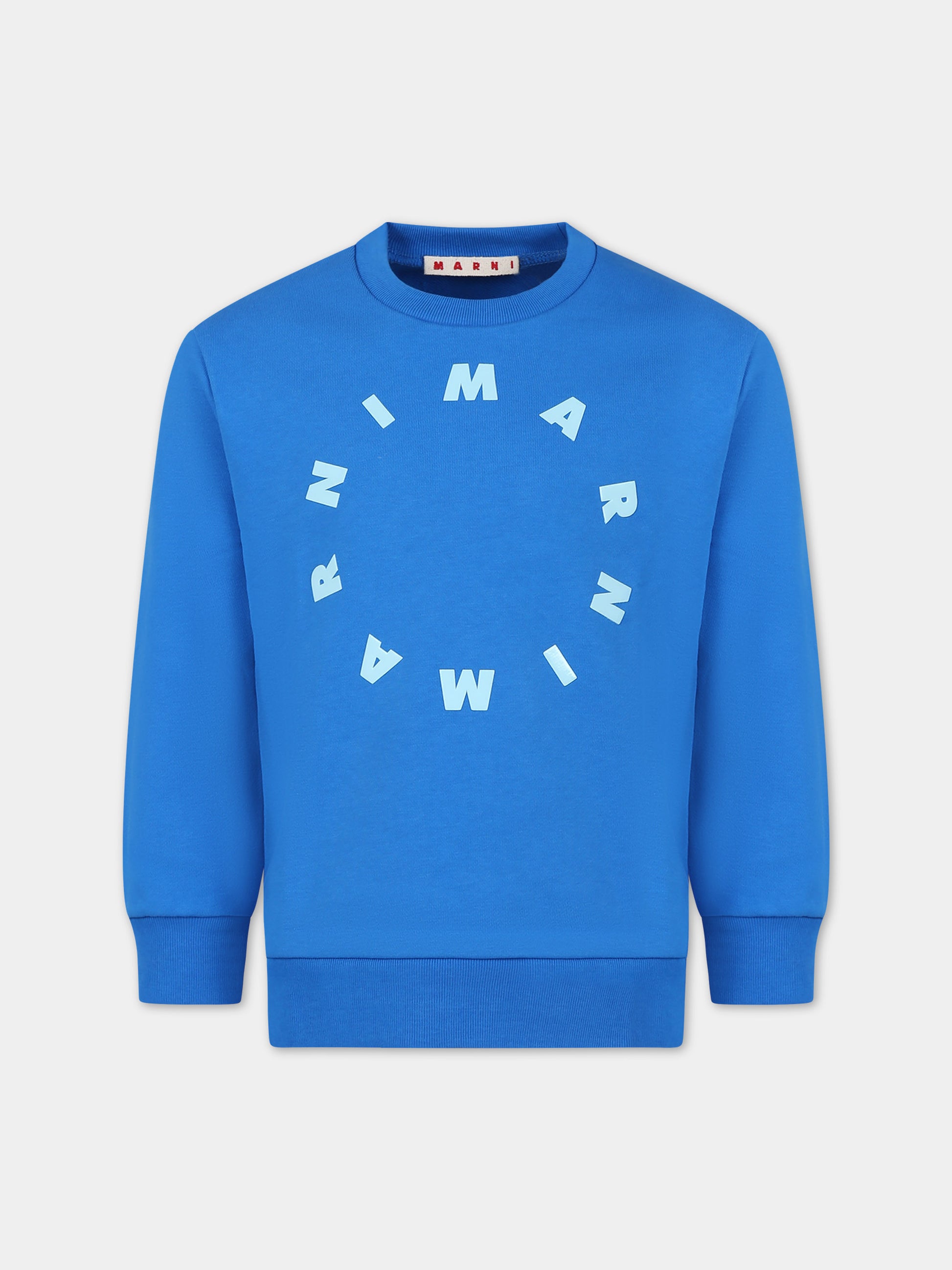 Felpa blu per bambini con logo,Marni Kids,M01116 M00NF MS118U 0M846