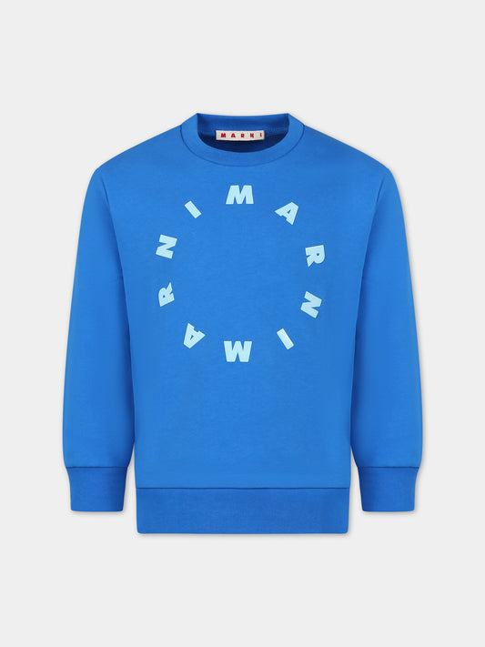 Felpa blu per bambini con logo,Marni Kids,M01116 M00NF MS118U 0M846
