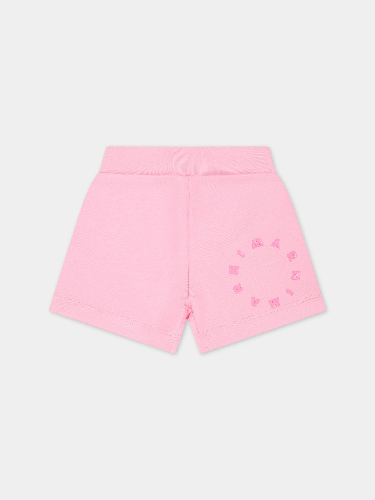Shorts rosa per neonata con logo,Marni Kids,M01136 M00NF MP58B 0M340