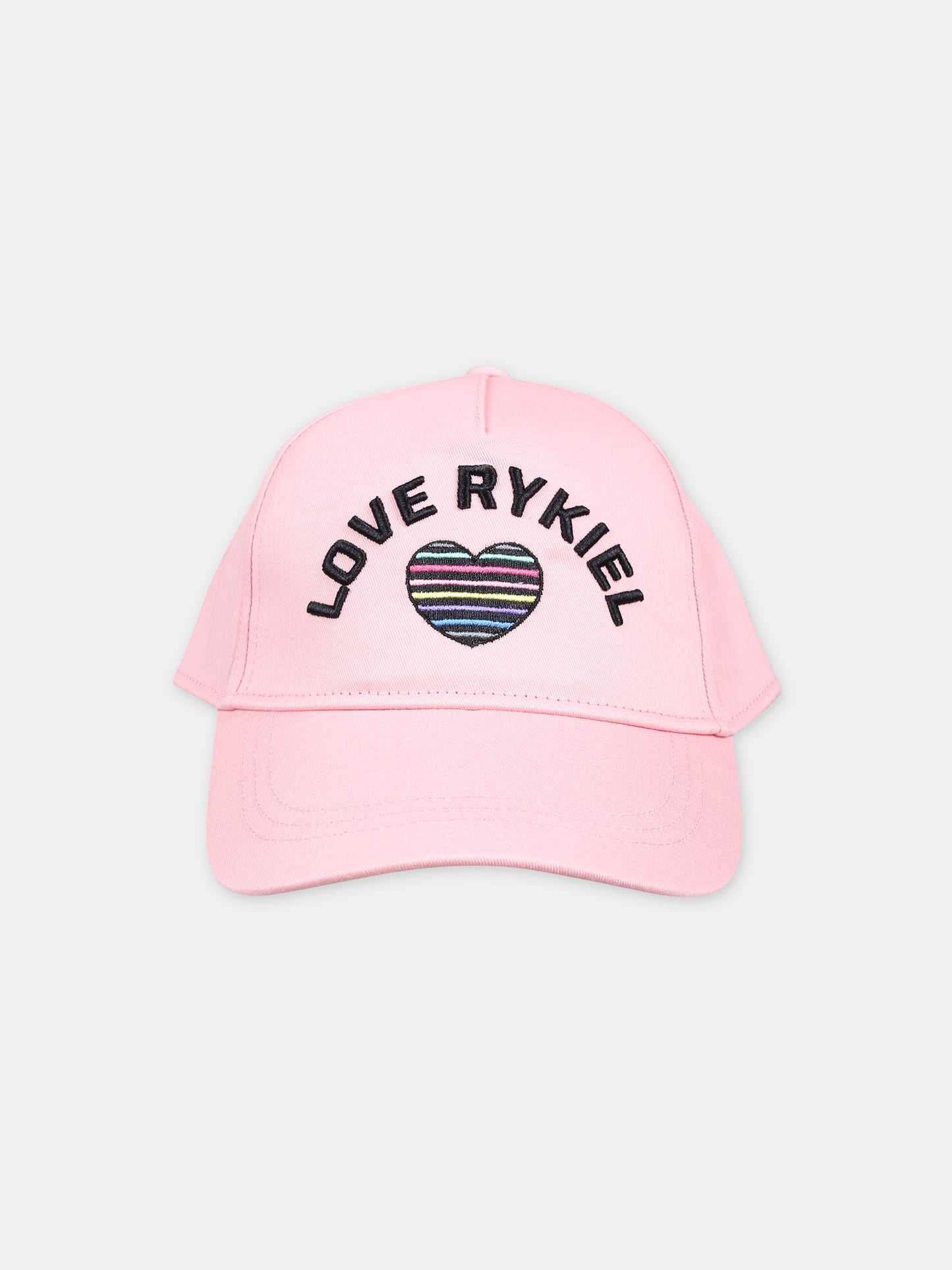 Cappello rosa per bambina con logo e cuore,Sonia Rykiel Paris,A11000 45T