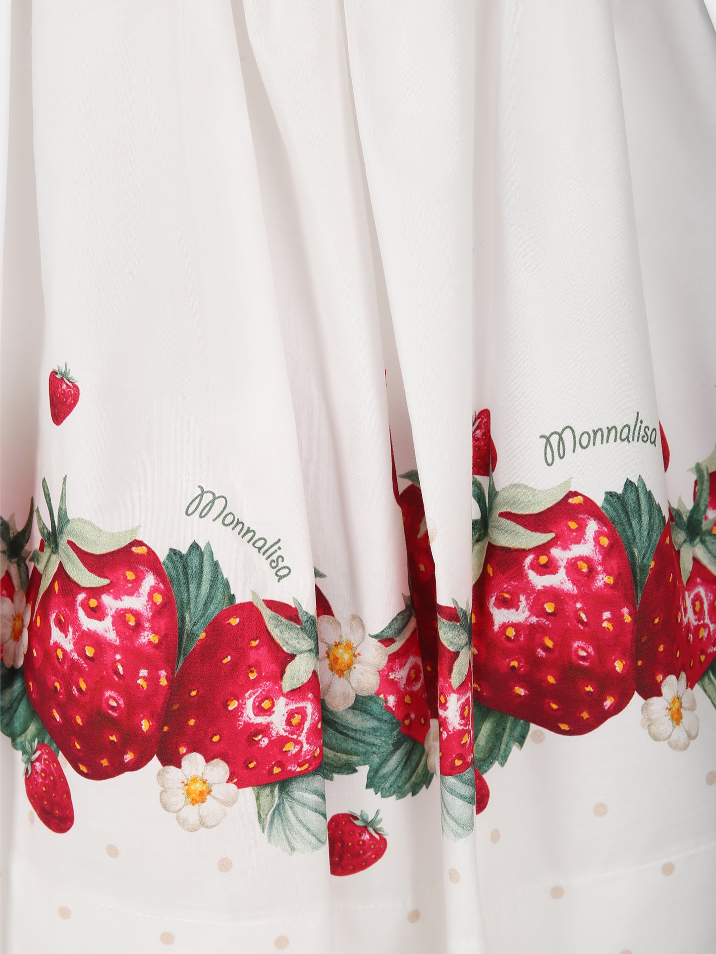 Gonna bianca per bambina con stampa fragole,Monnalisa,11C705 3635 9944
