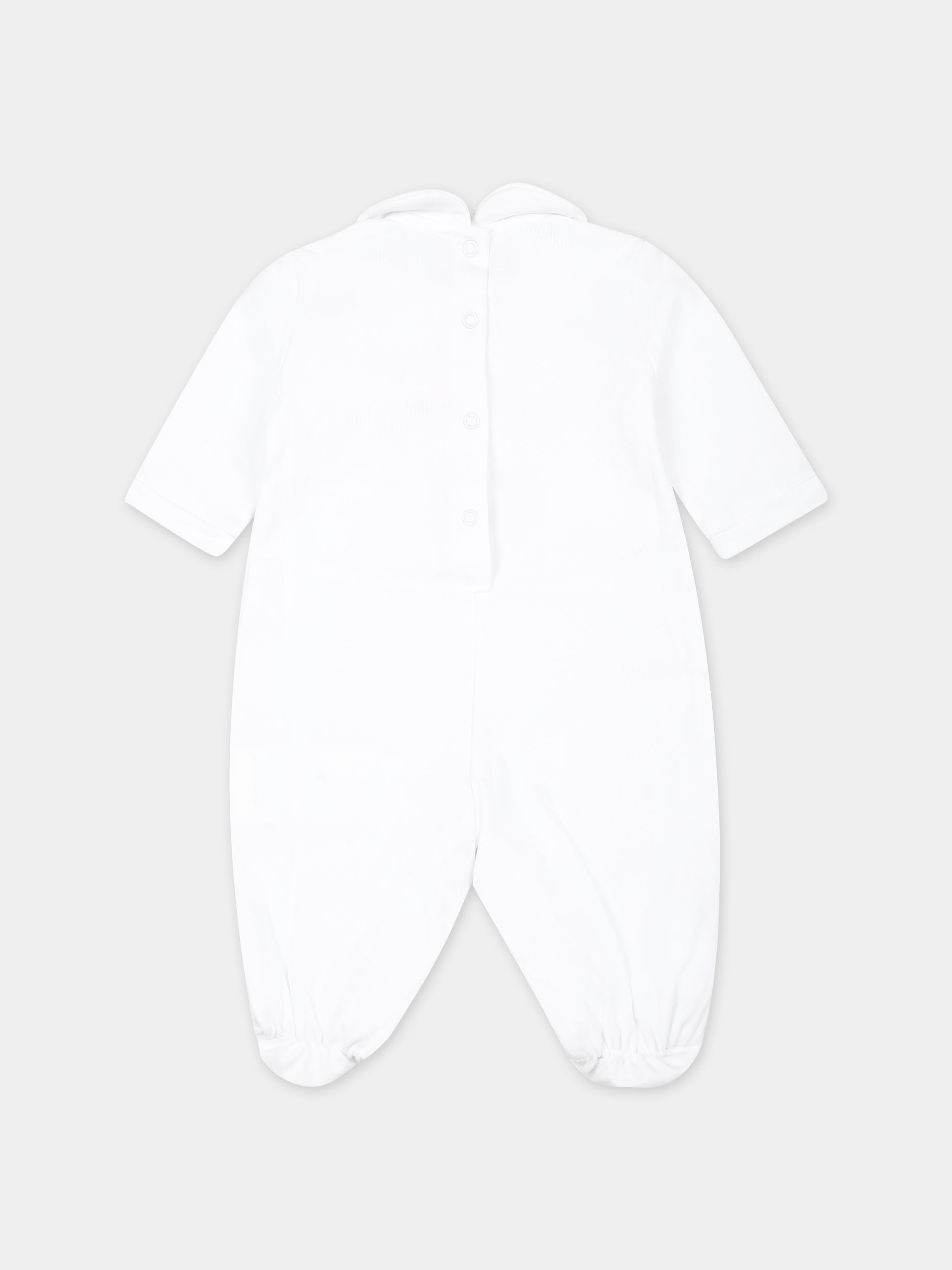 Set bianco per neonata con stampa fiori,Monnalisa,35C501 3000 0099