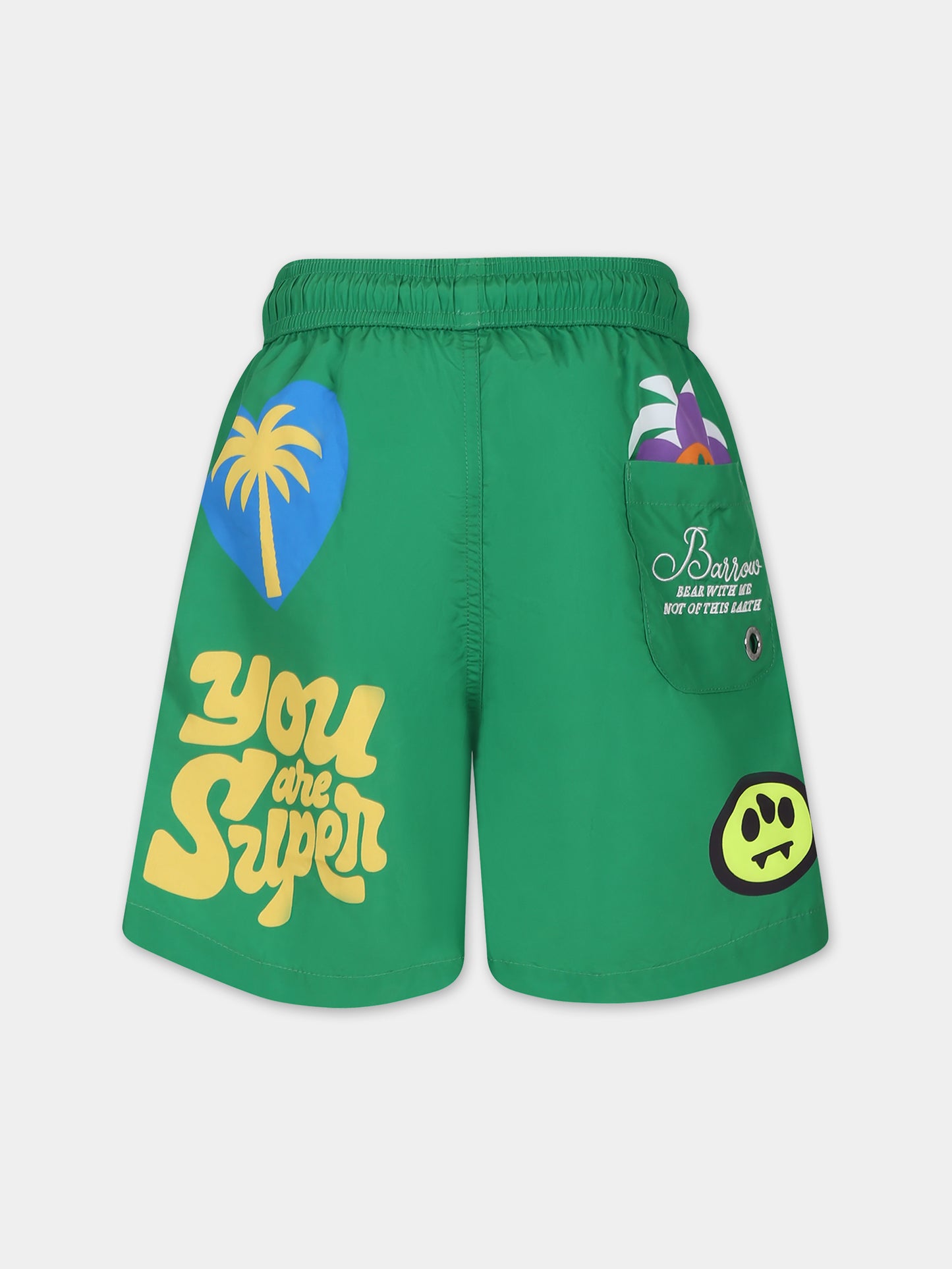 Boxer mare verde per bambino con smile e logo,Barrow,S4BKJBSS151 BW012