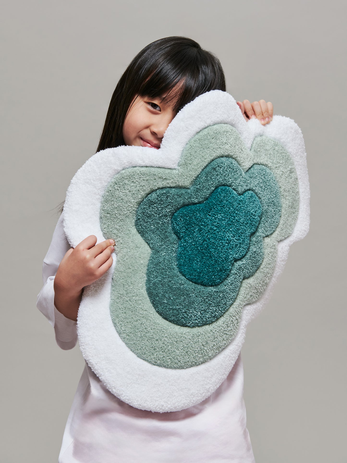 Tappetto verde per bambini con nuvola,Drip Rugs X Coccolebimbi,TAPPETO VERDE