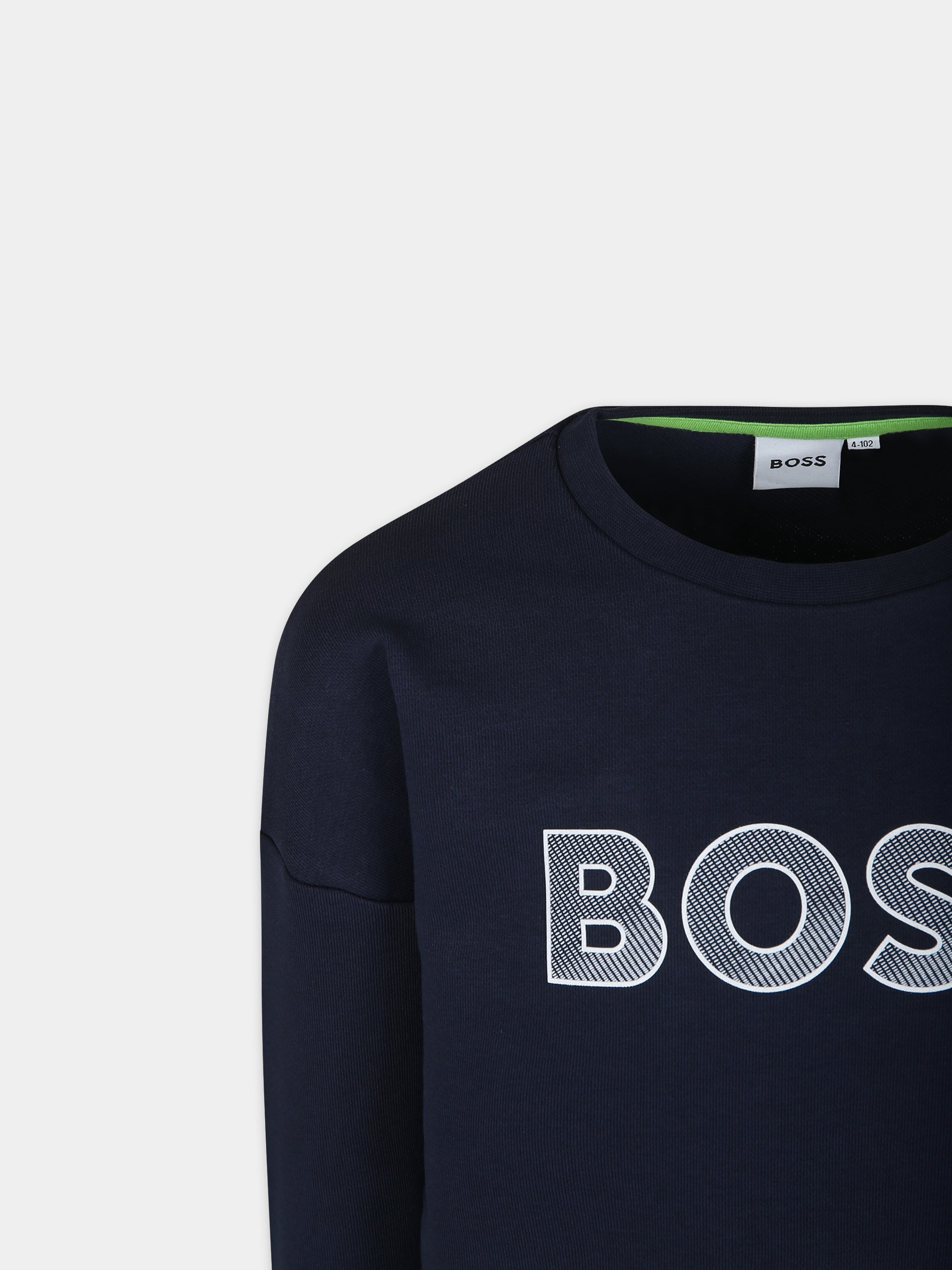 Felpa blu per bambino con logo,Boss,J25O41 849