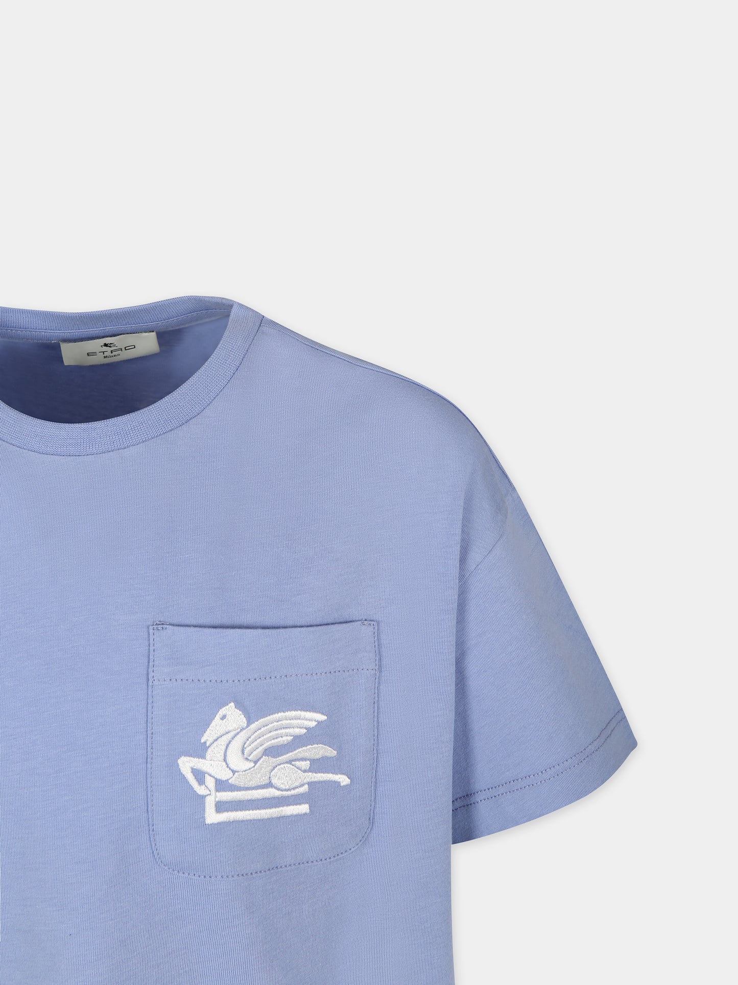 T-shirt celeste per bambino con Pegaso,Etro,GU8P11 Z2081 654BC
