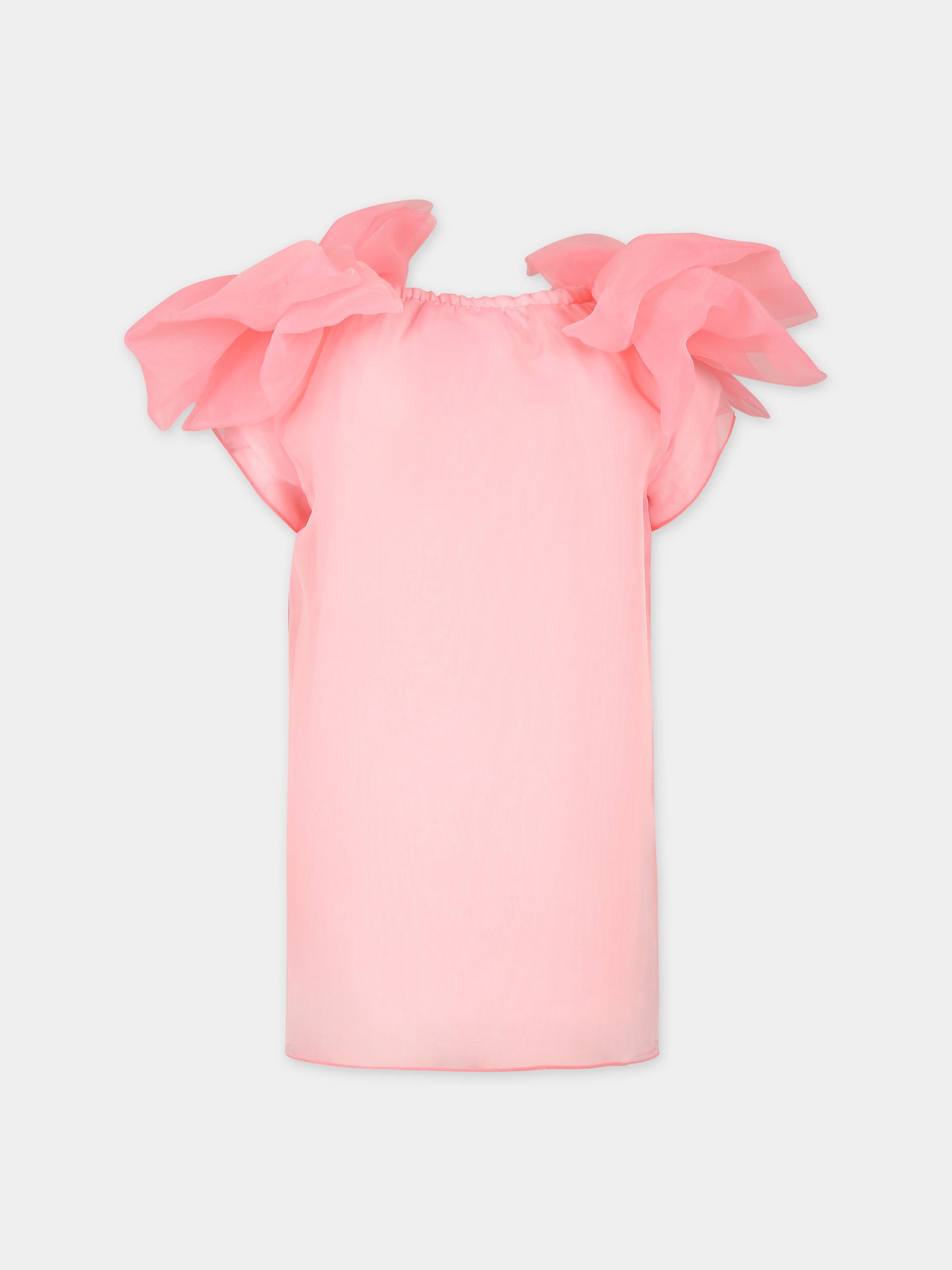 Vestito rosa per bambina con fiocchi,Douuod Kids,DU1B51 O0048 50A