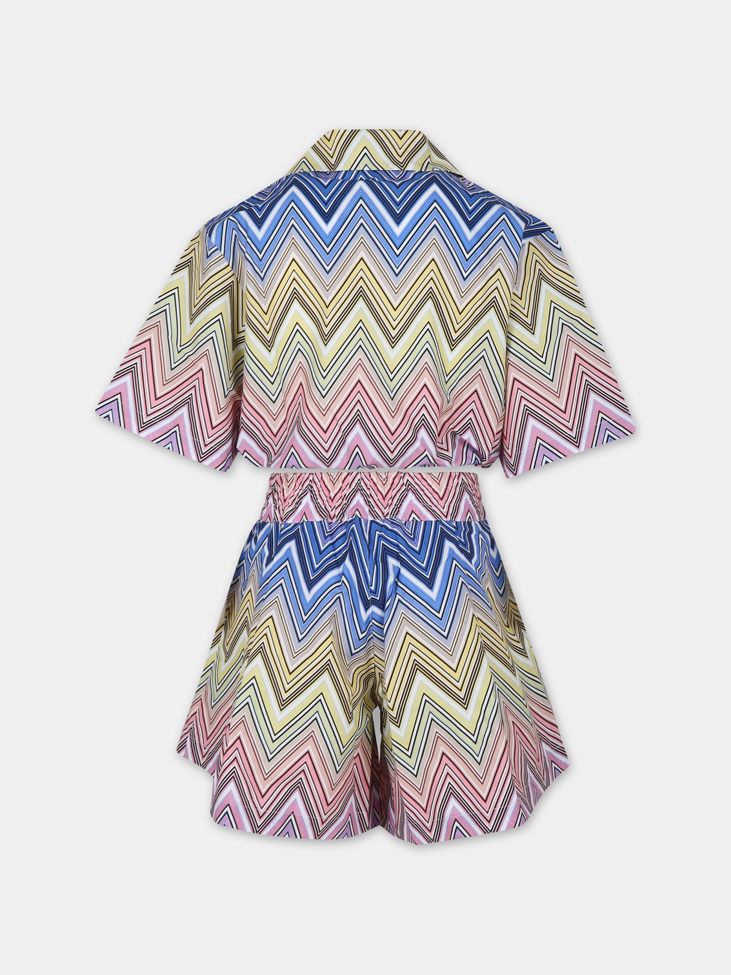 Completo multicolor per bambina con motivo chevron,Missoni,MU3A40 P0388 999