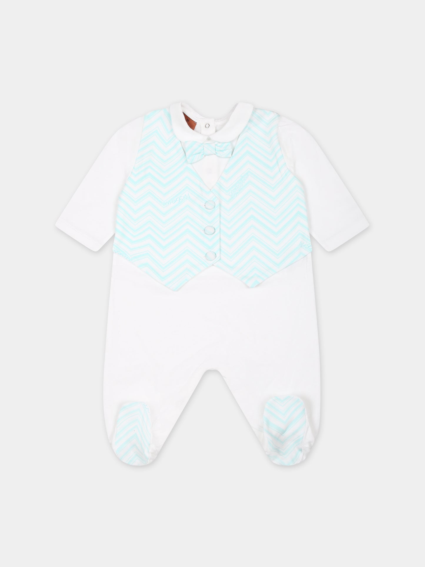 Set bianco per neonato con motivo chevron,Missoni,MUB540 J0394 100CE