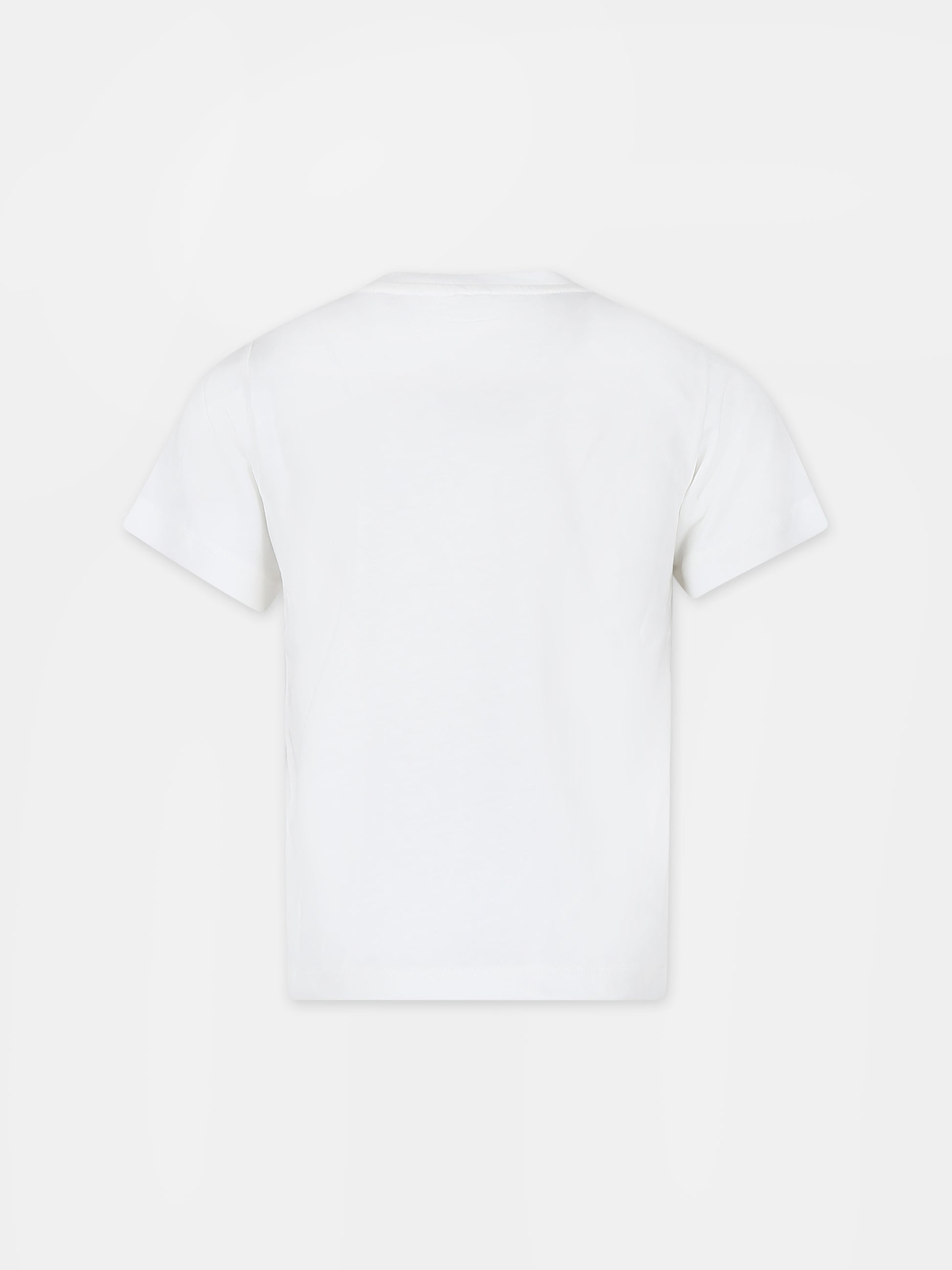 T-shirt avorio per bambino con stampa squalo,Stella Mccartney Kids,TU8Q21 Z0434 101