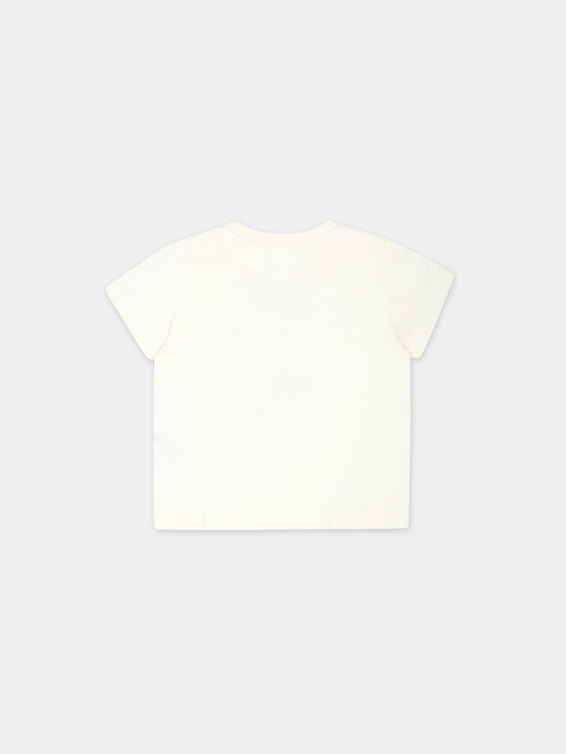 T-shirt avorio per neonato con Teddy Bear e cactus,Moschino Kids,MXM032 LAA02 20059