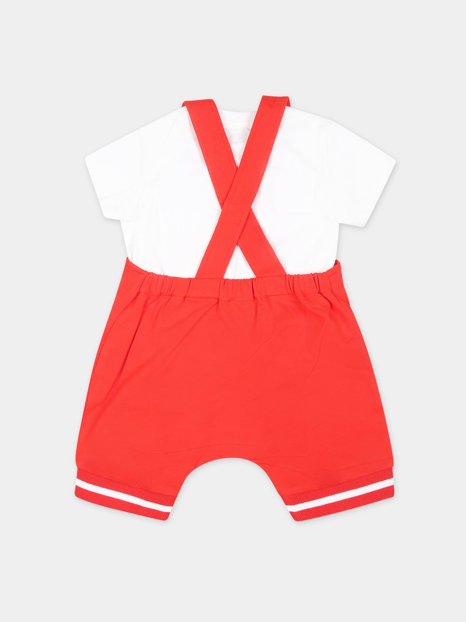 Completo rosso per neonato con Teddy Bears,Moschino Kids,MUG014 LDA00 50109