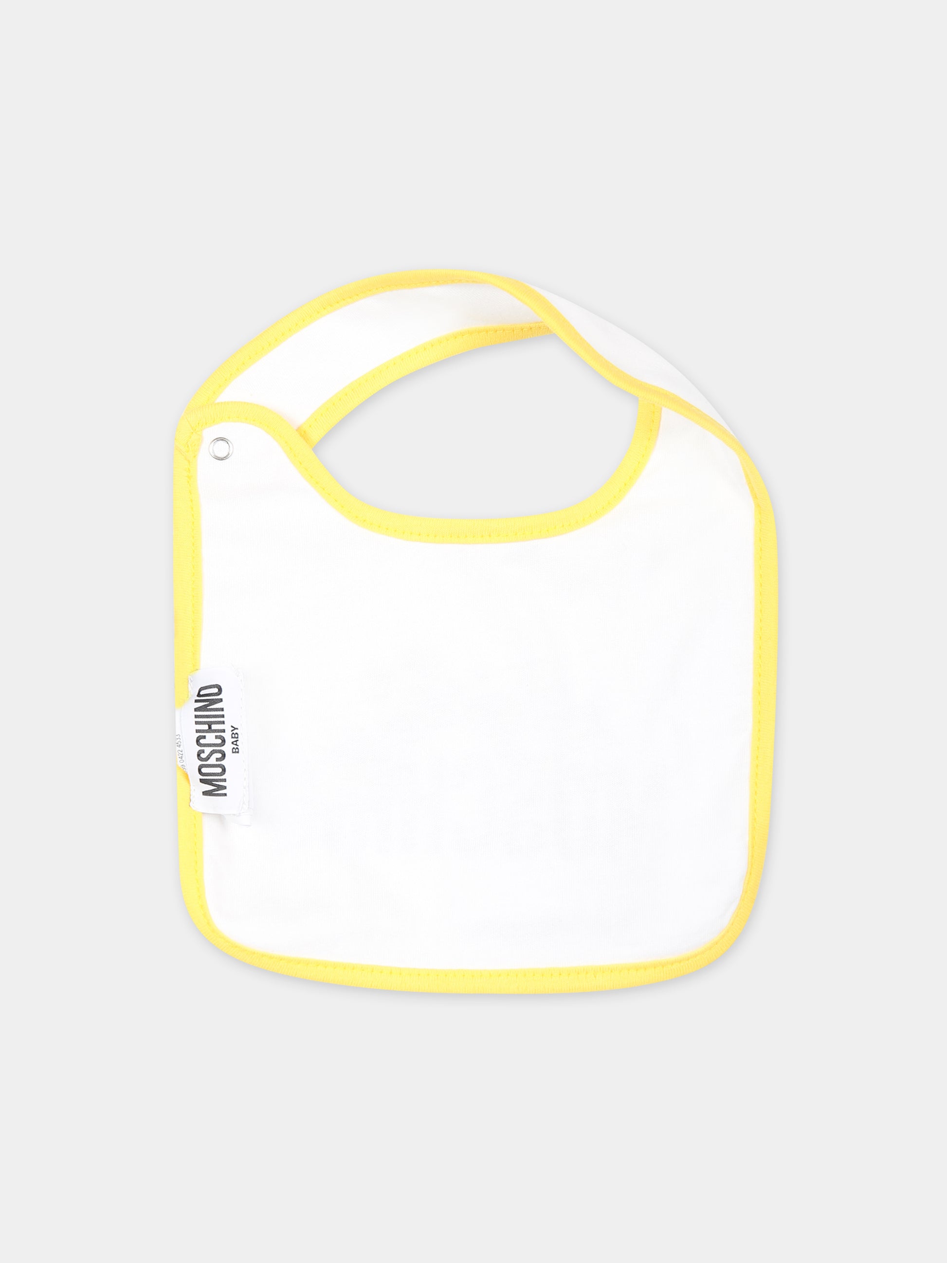 Set bianco per neonati con Teddy Bear e logo,Moschino Kids,MUY062 LAA33 10101