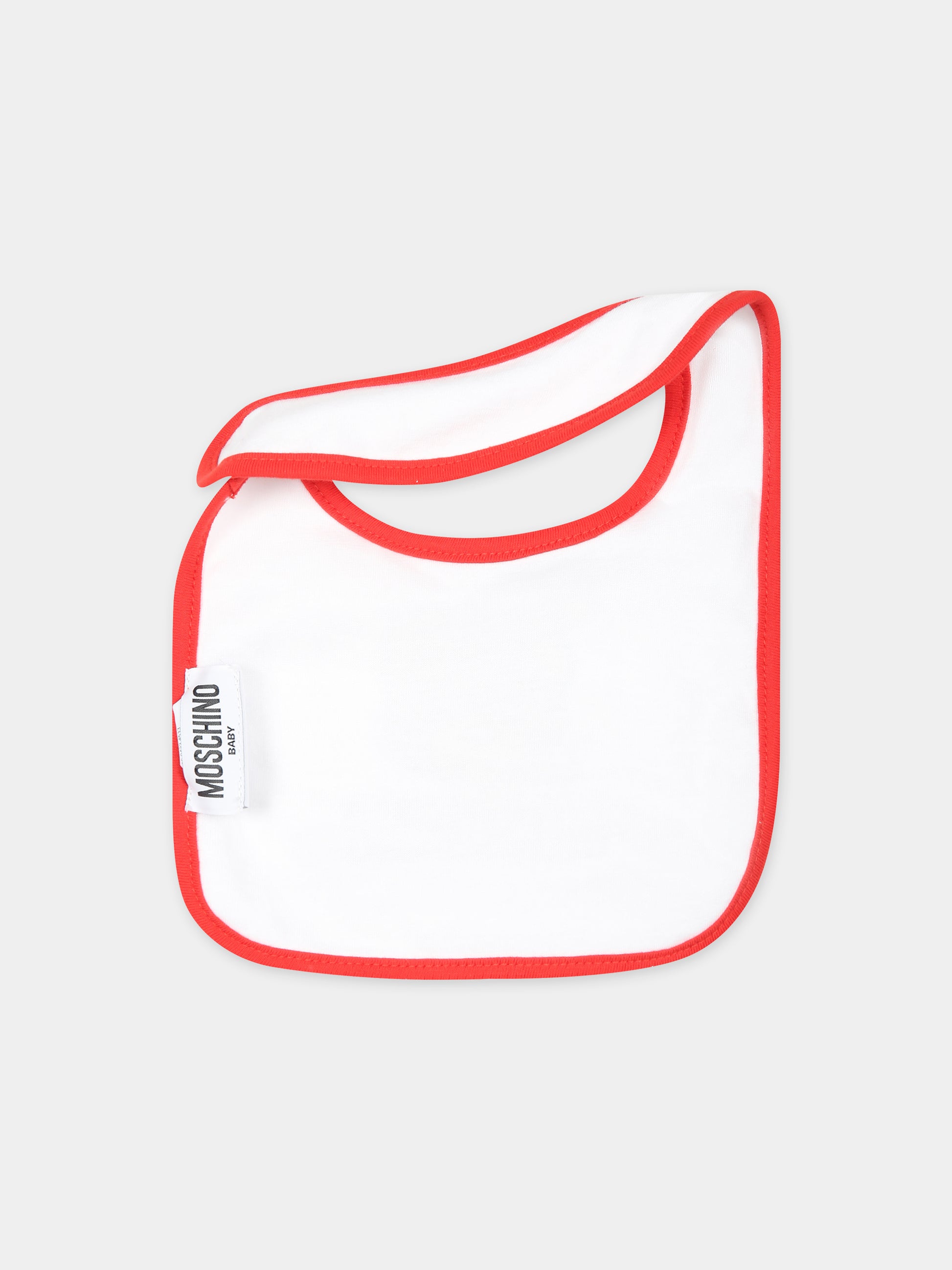 Set bianco per neonati con Teddy Bear e logo,Moschino Kids,MUY062 LAA33 10101