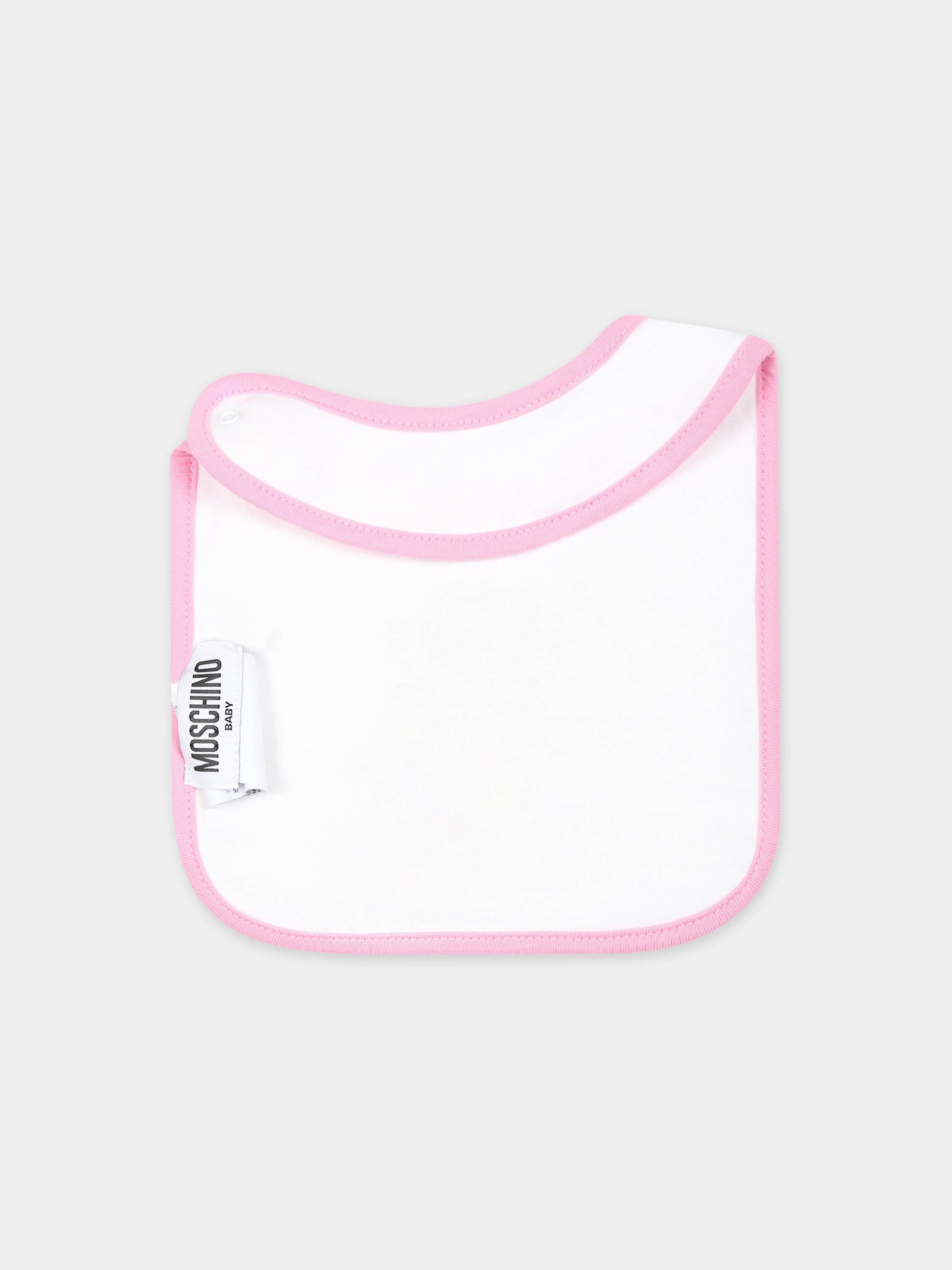 Set bianco per neonata con Teddy Bear e logo,Moschino Kids,MUY062 LAA33 50206