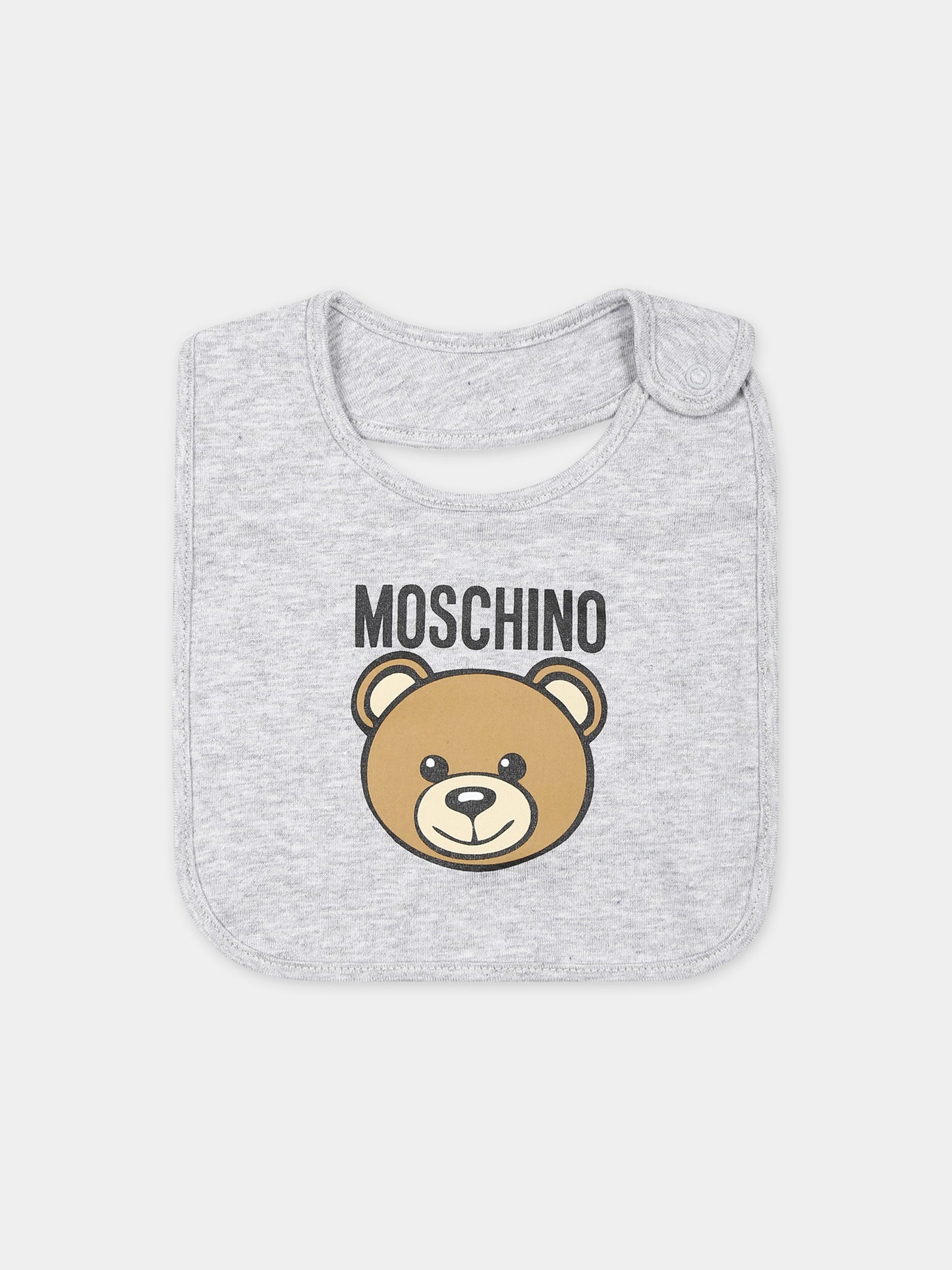 Set grigio per neonati con Teddy Bear e logo,Moschino Kids,MUY06Q LCA19 60926