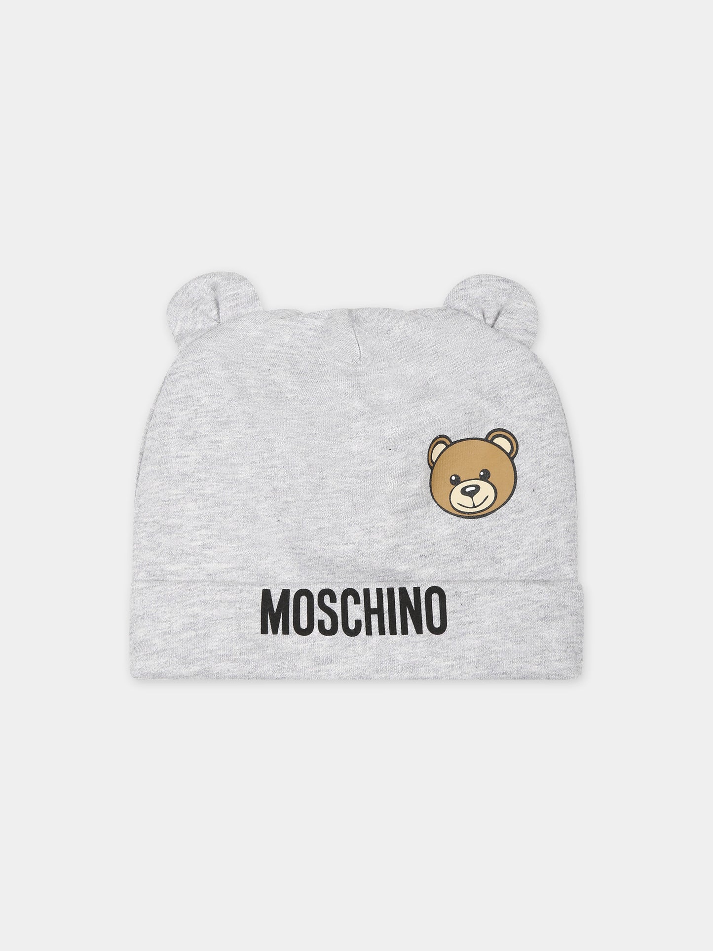 Set grigio per neonati con Teddy Bear e logo,Moschino Kids,MUY06Q LCA19 60926