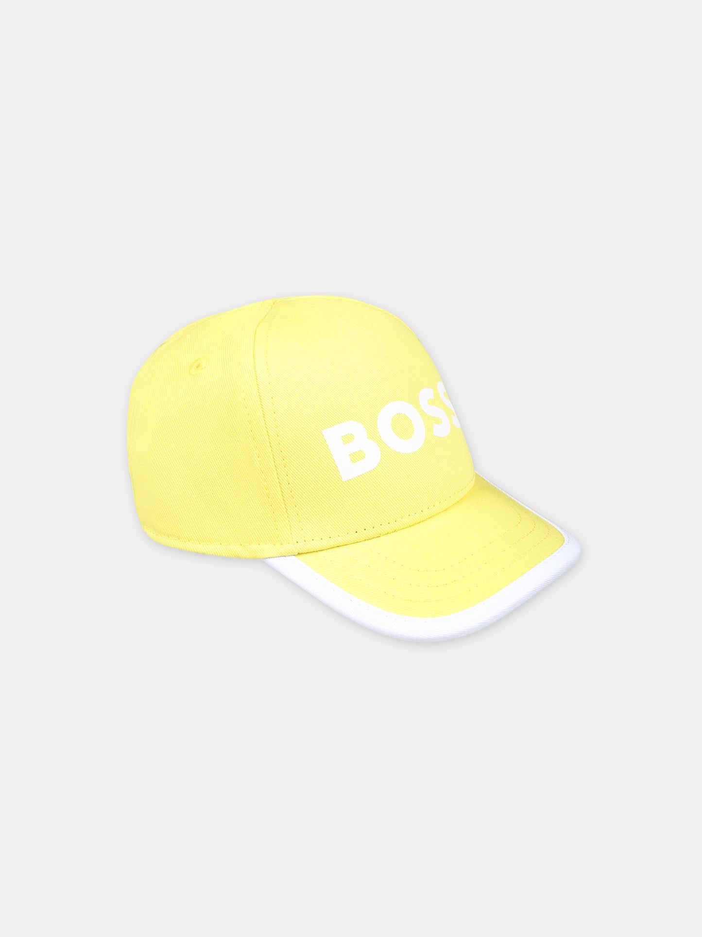 Cappello giallo per neonato con logo,Boss,J50977 508