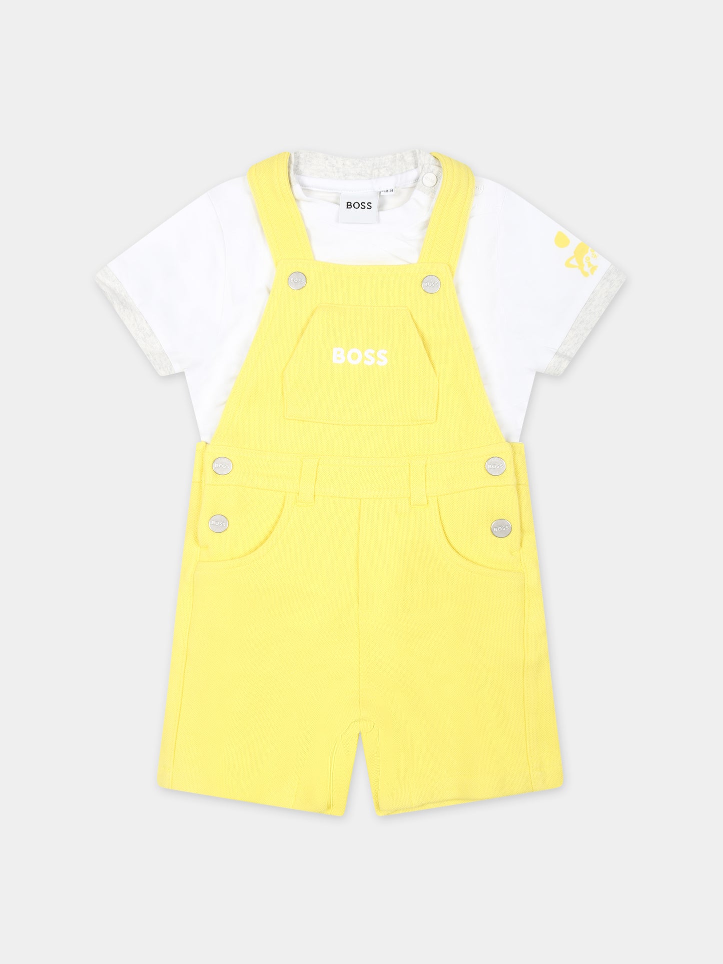 Completo giallo per neonato con logo,Boss,J50801 508