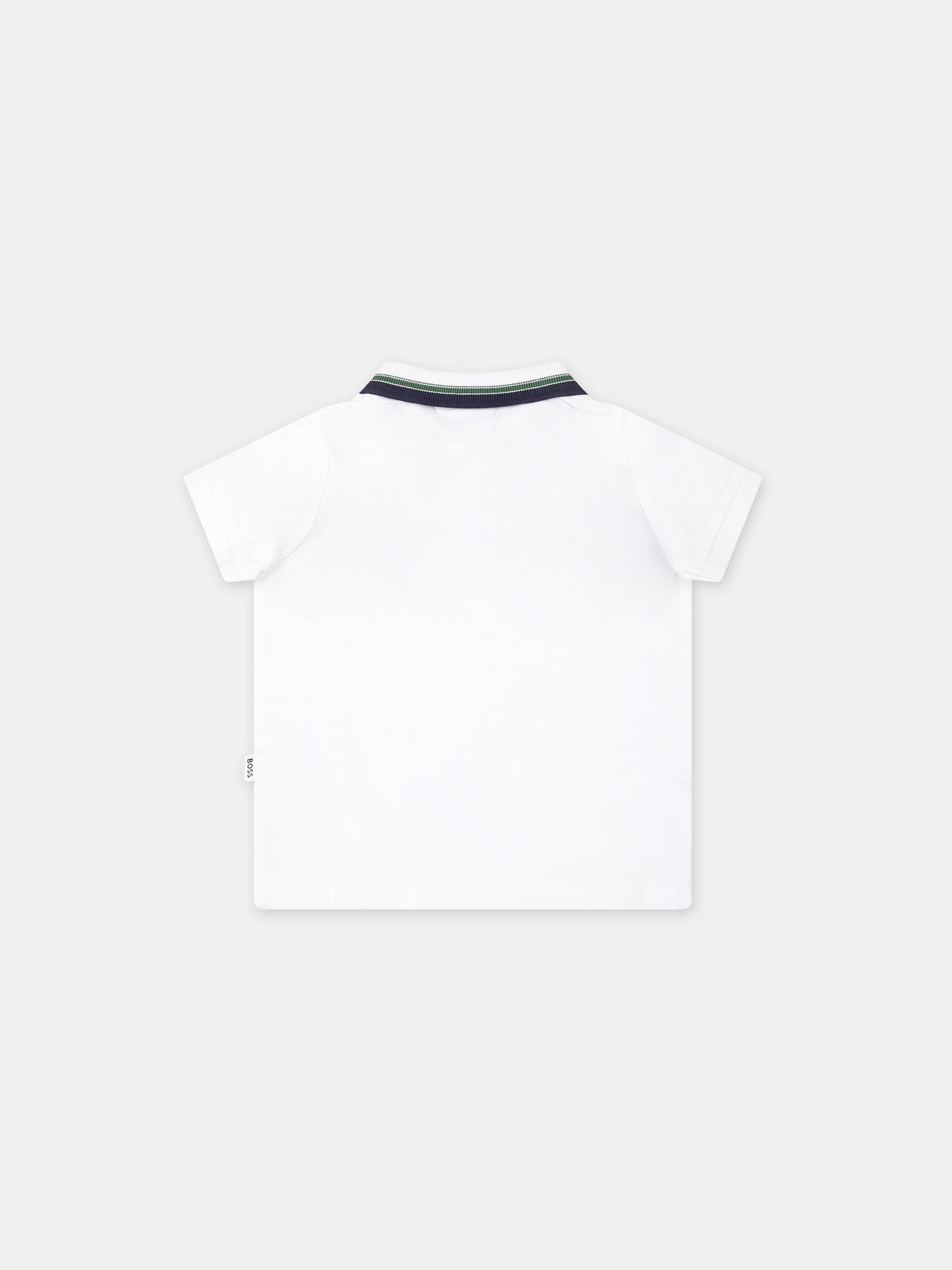 Polo bianca per neonato con logo,Boss,J50599 10P