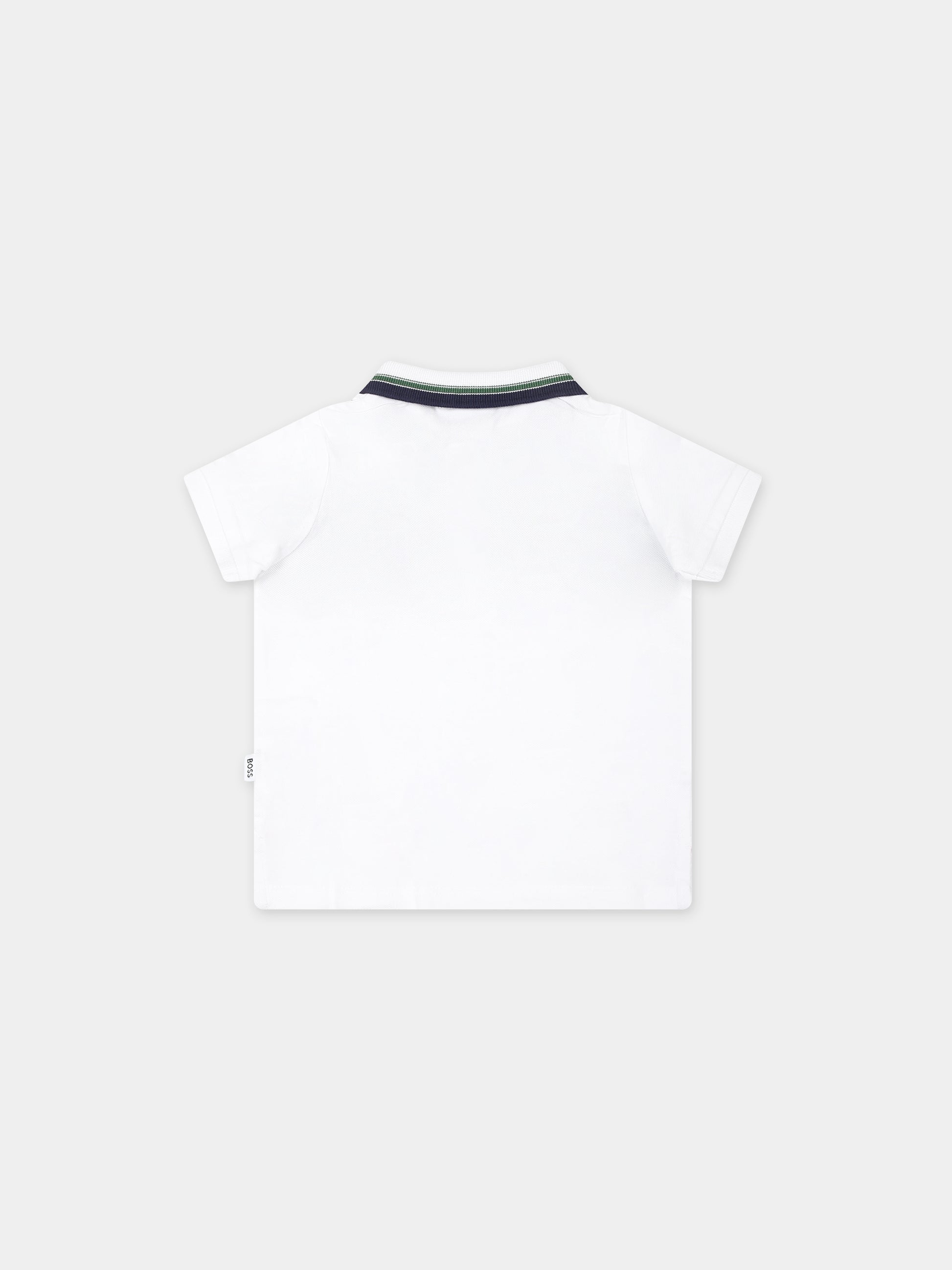 Polo bianca per neonato con logo,Boss,J50599 10P
