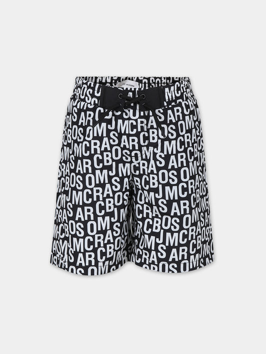 Boxer mare nero per bambino con logo,Marc Jacobs,W60002 09B