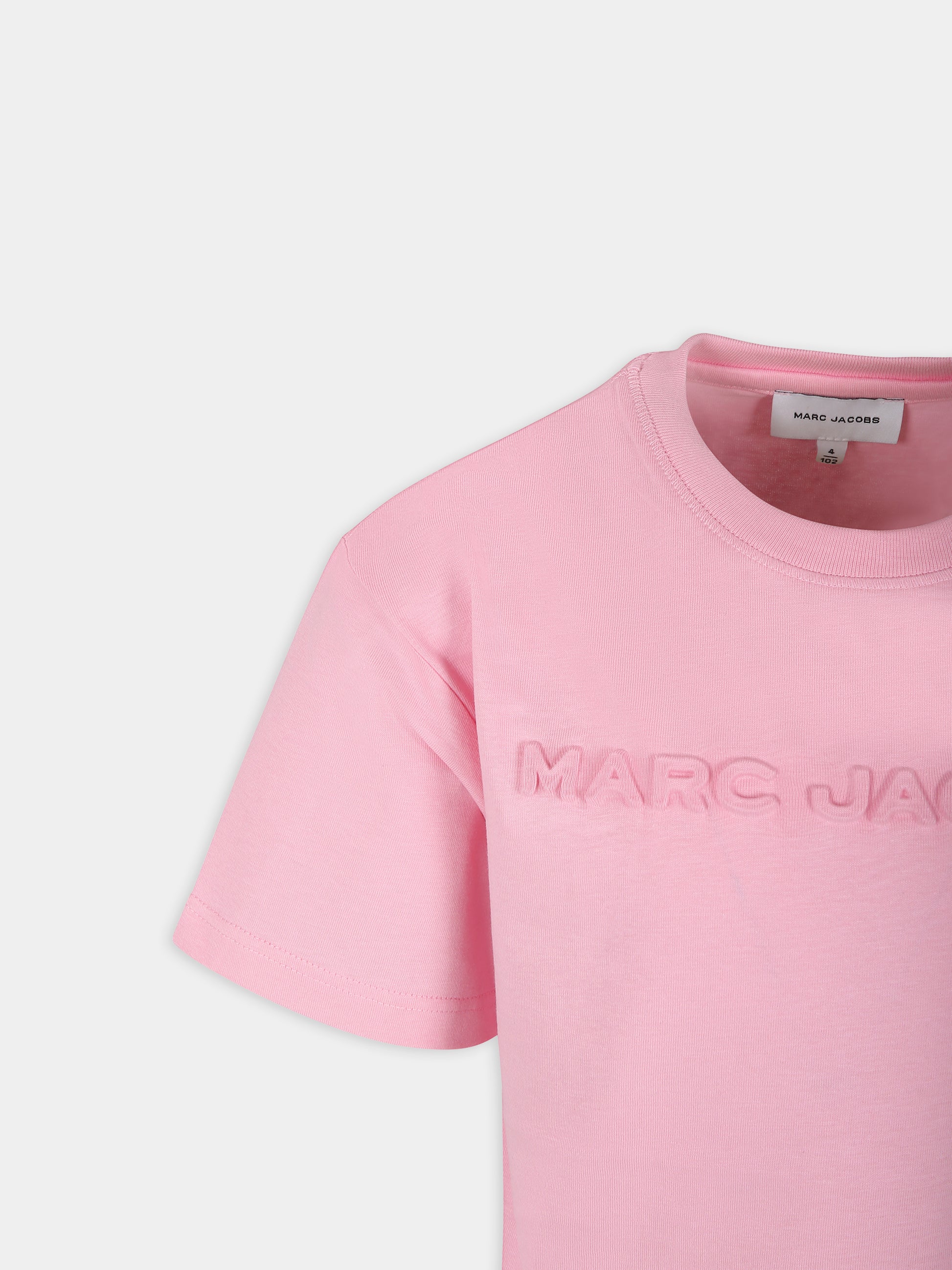 T-shirt rosa per bambina con logo,Marc Jacobs,W60039 45T