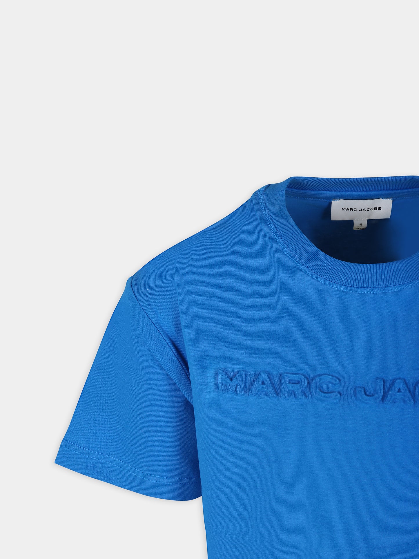 T-shirt blu per bambini con logo,Marc Jacobs,W60039 873