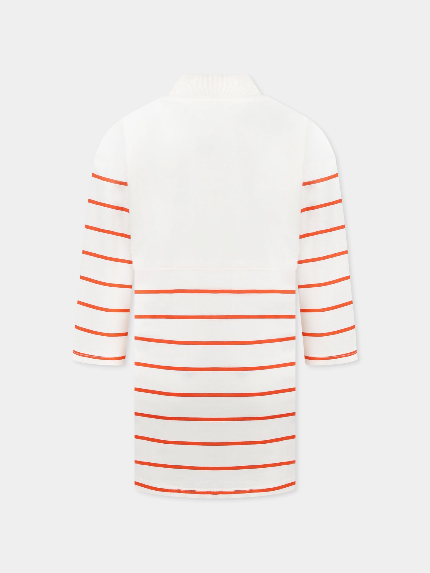 Ivory dress for girl with scarf print