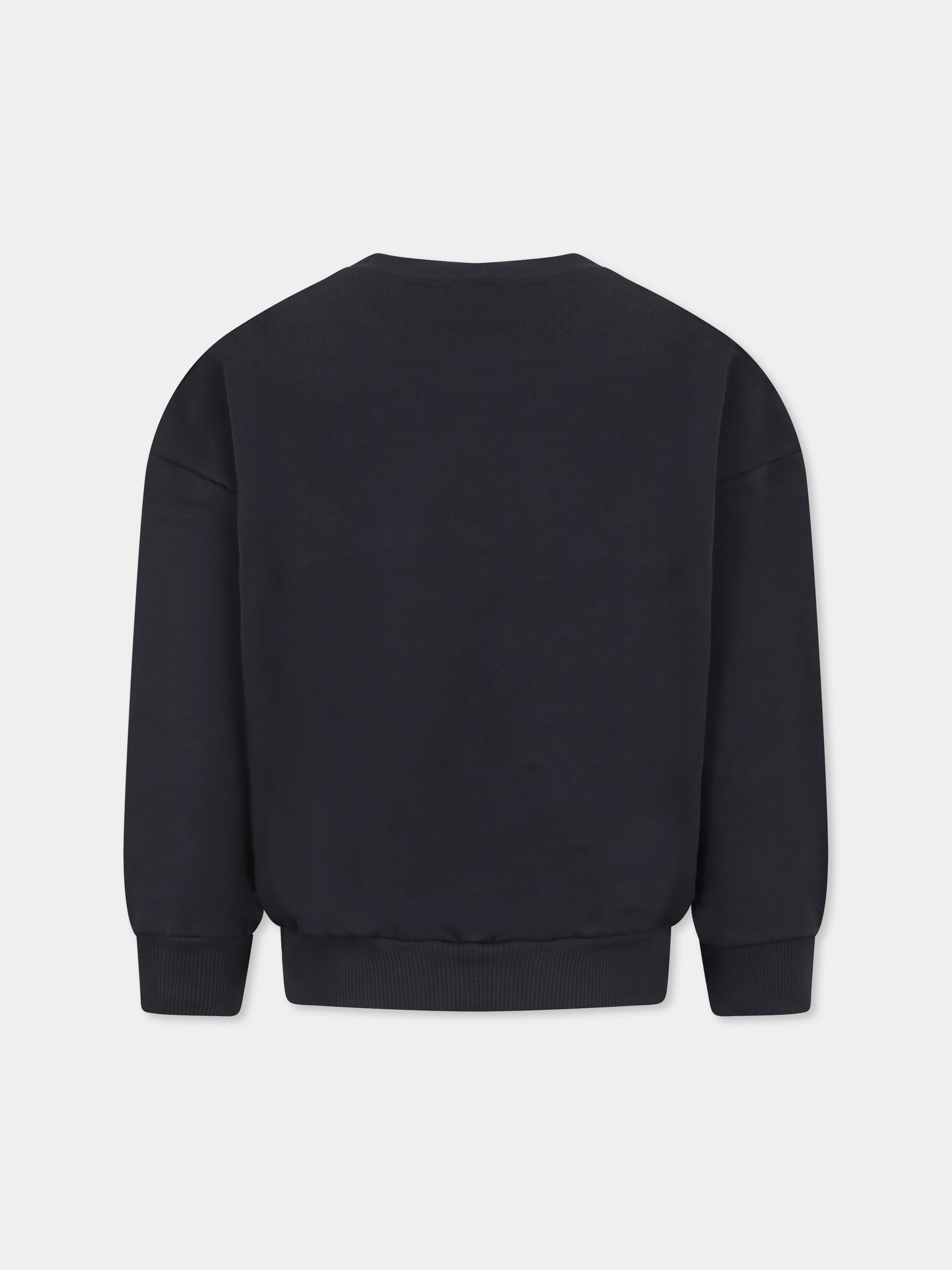 Felpa nera per bambini con gatti,Mini Rodini,2512011999