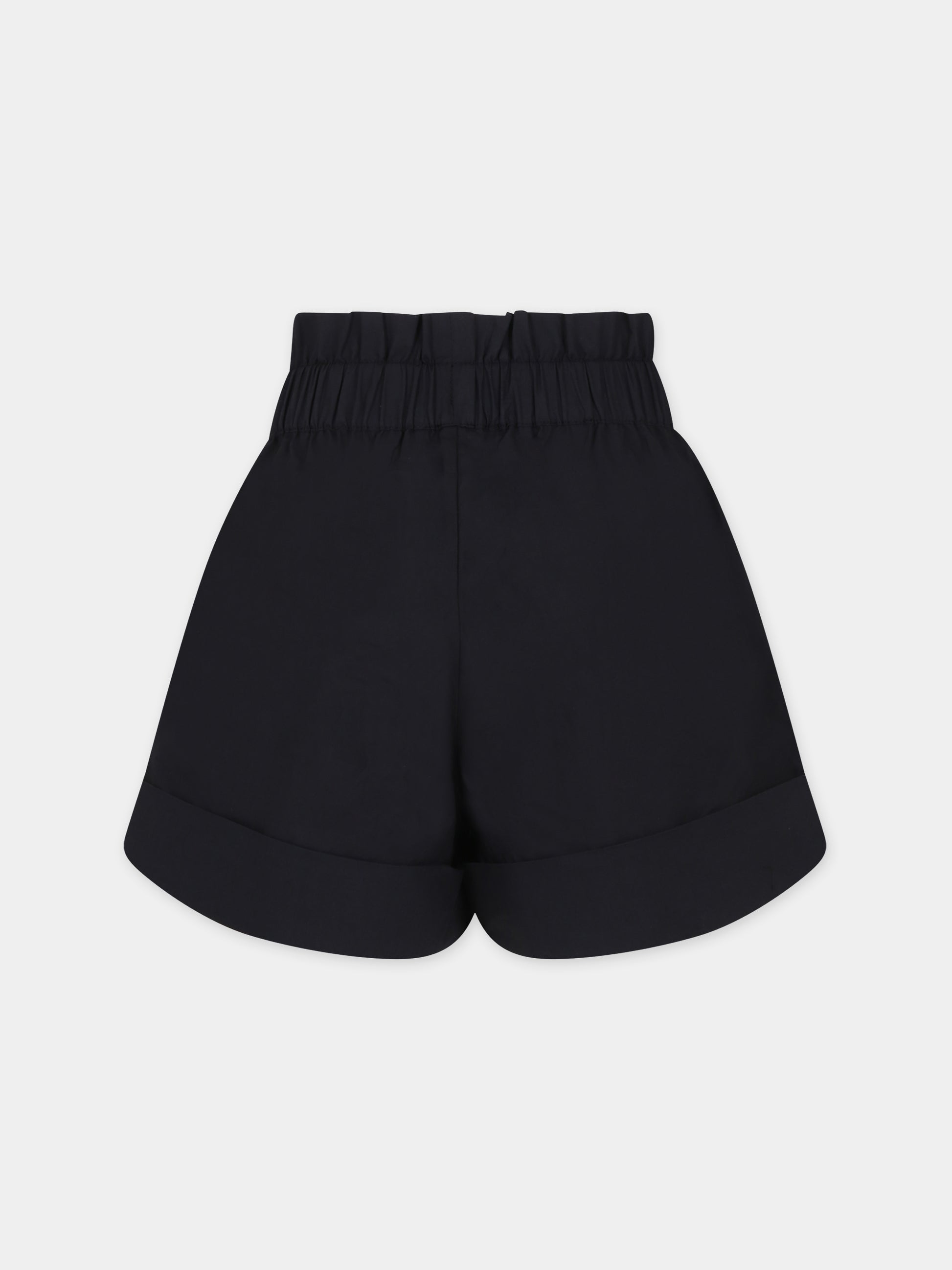 Shorts neri per bambina con Teddy bear e logo,Moschino Kids,HDQ018 LLA11 60100