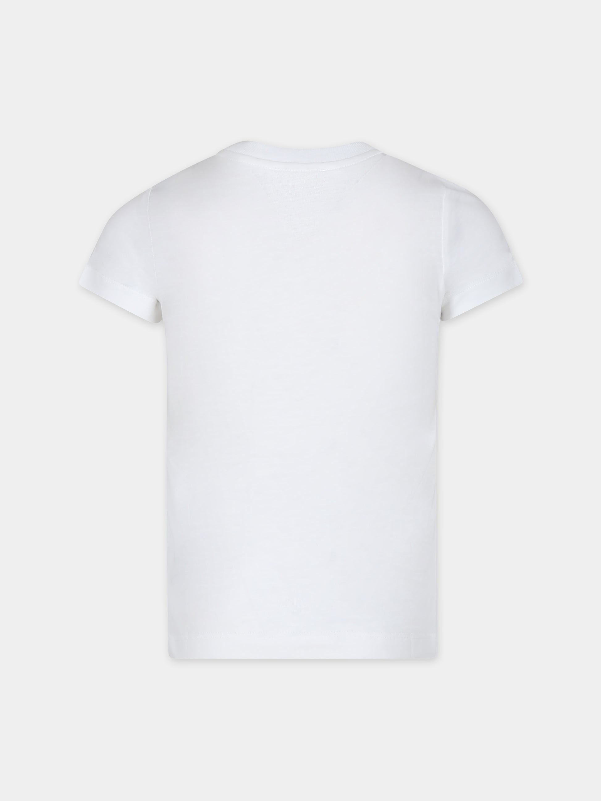 T-shirt bianca per bambini con Teddy Bear e logo,Moschino Kids,HUM04Q LAA03 10101