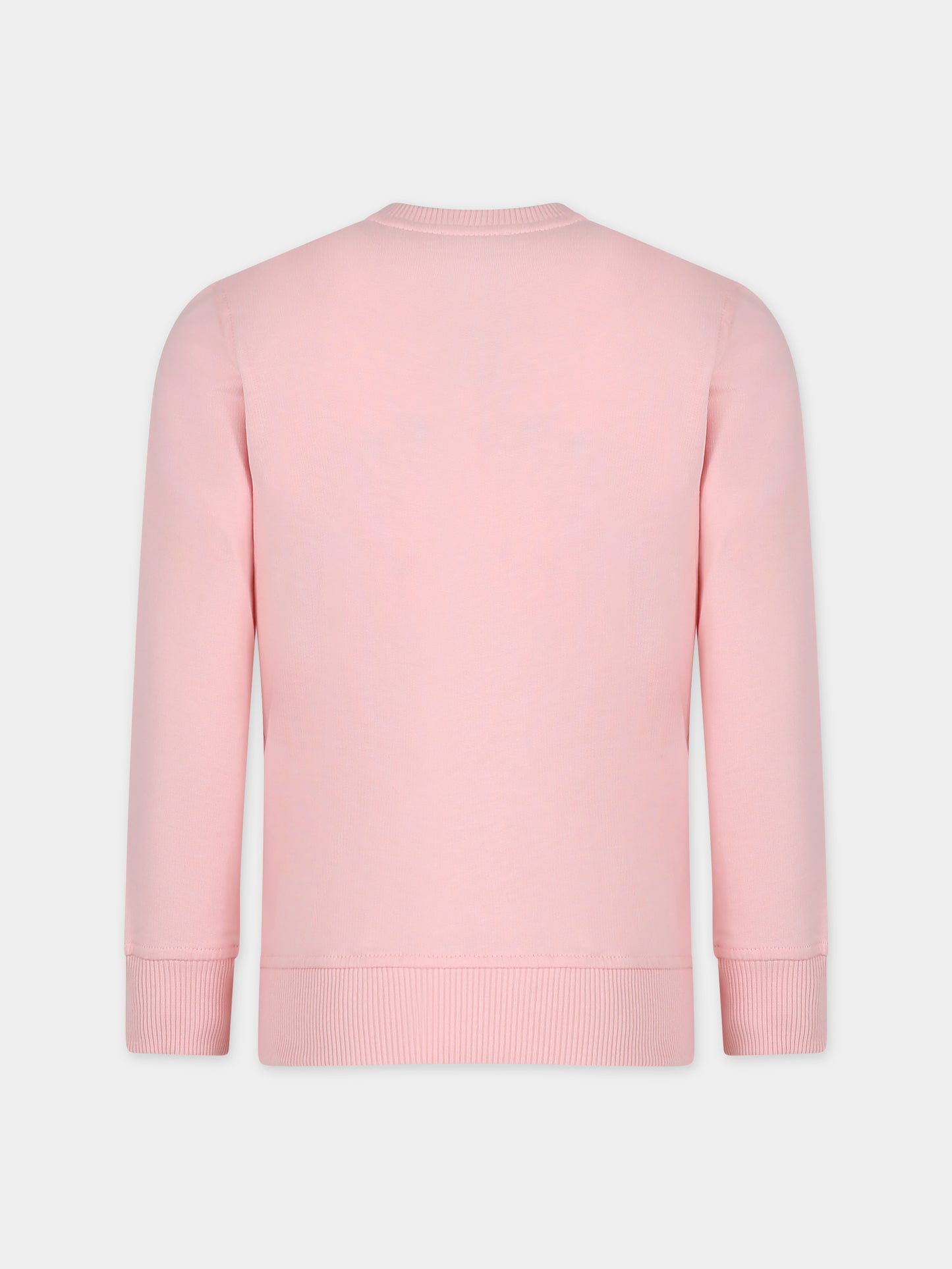 Felpa rosa per bambina con Teddy Bears e logo,Moschino Kids,HZF05R LCA19 50209