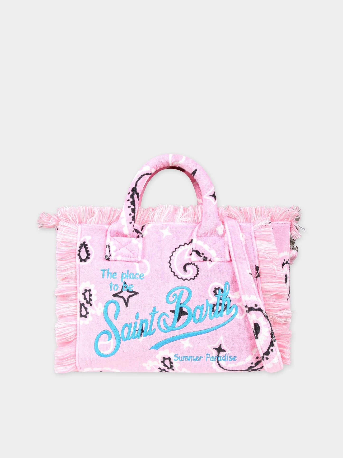 Borsa mare rosa per bambina con stampa paisley,Mc2 Saint Barth,COL0005 00873D