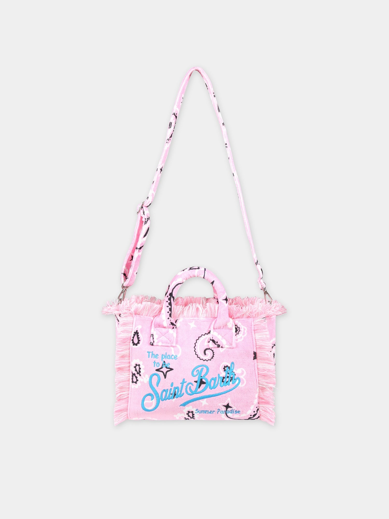 Borsa mare rosa per bambina con stampa paisley,Mc2 Saint Barth,COL0005 00873D